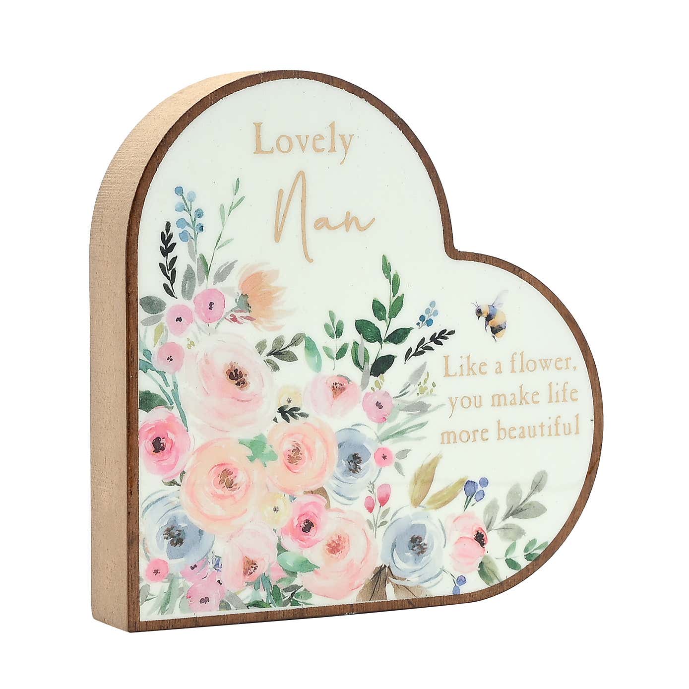 The Cottage Garden Nan Heart Plaque