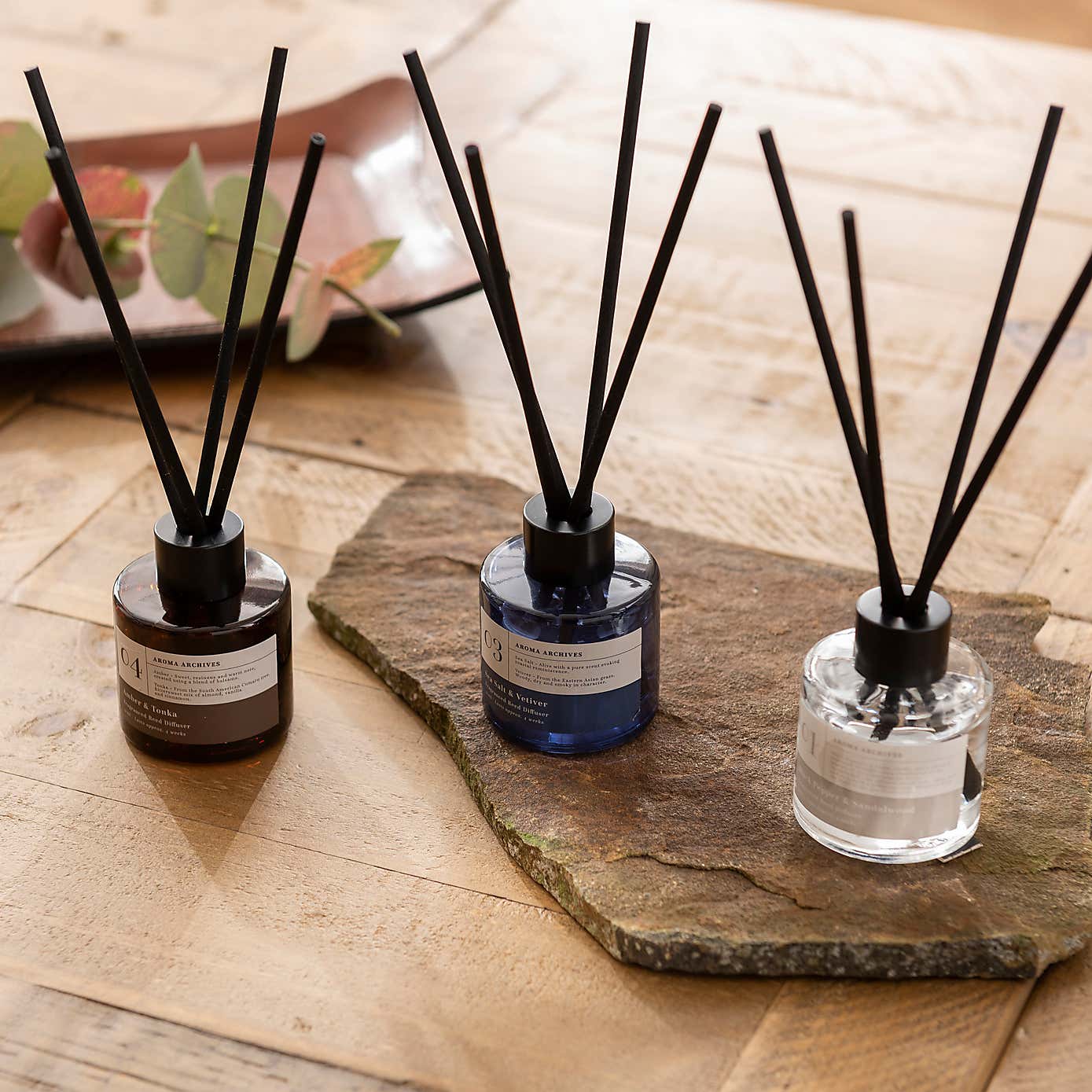 Black Pepper & Sandalwood, Amber & Tonka and Sea Salt & Vetiver Diffuser Gift Set