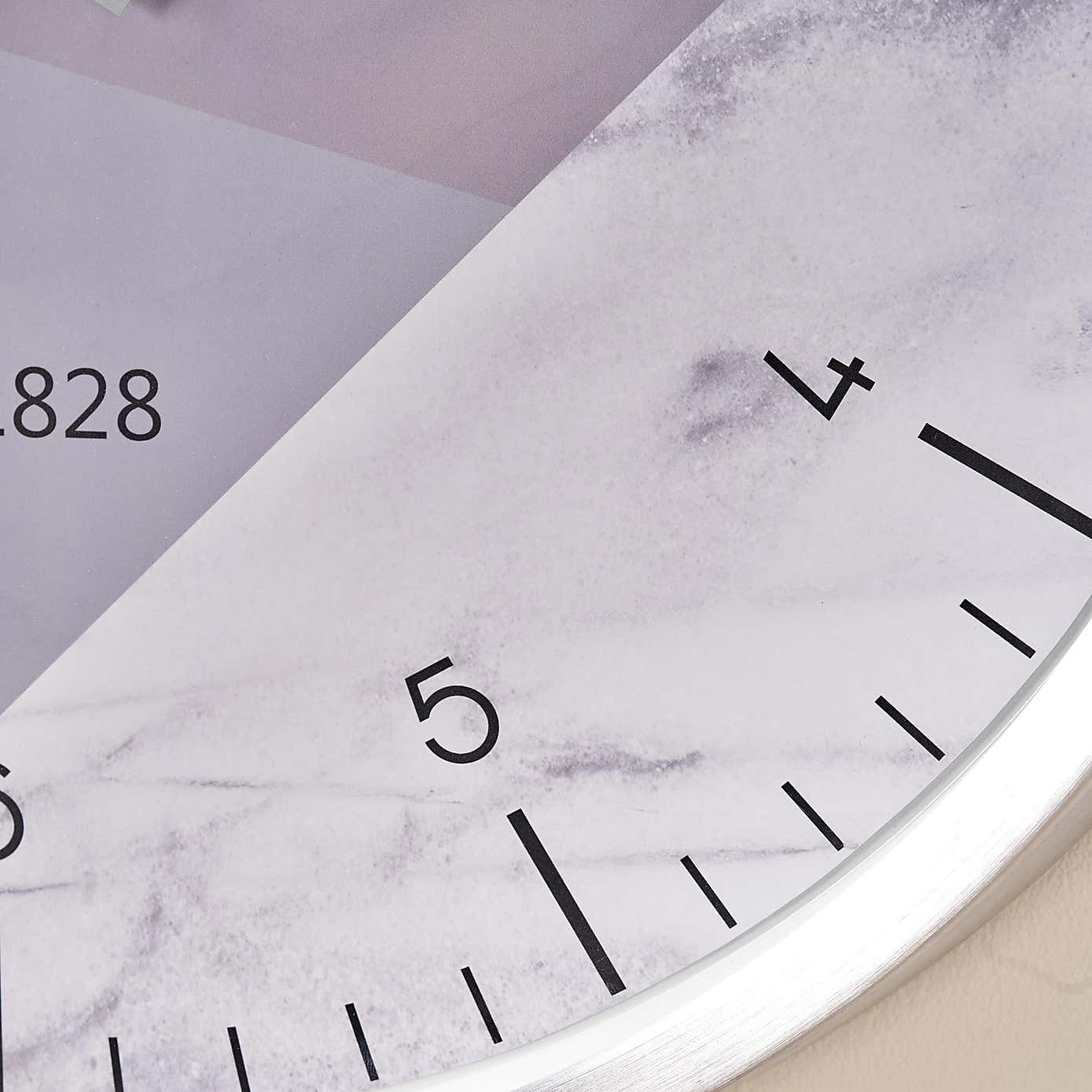 Geometric Marble Print Wall Clock