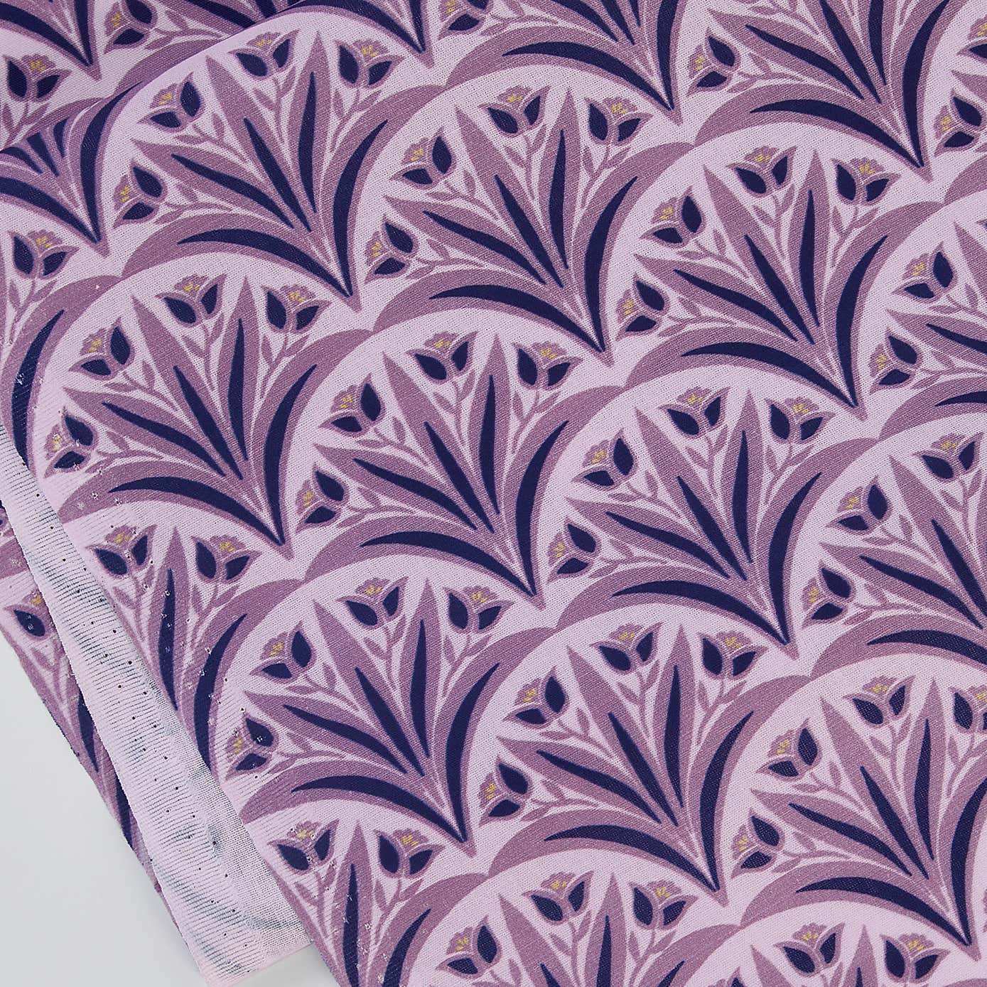 Nouveau Fan Thistle Cotton Poplin