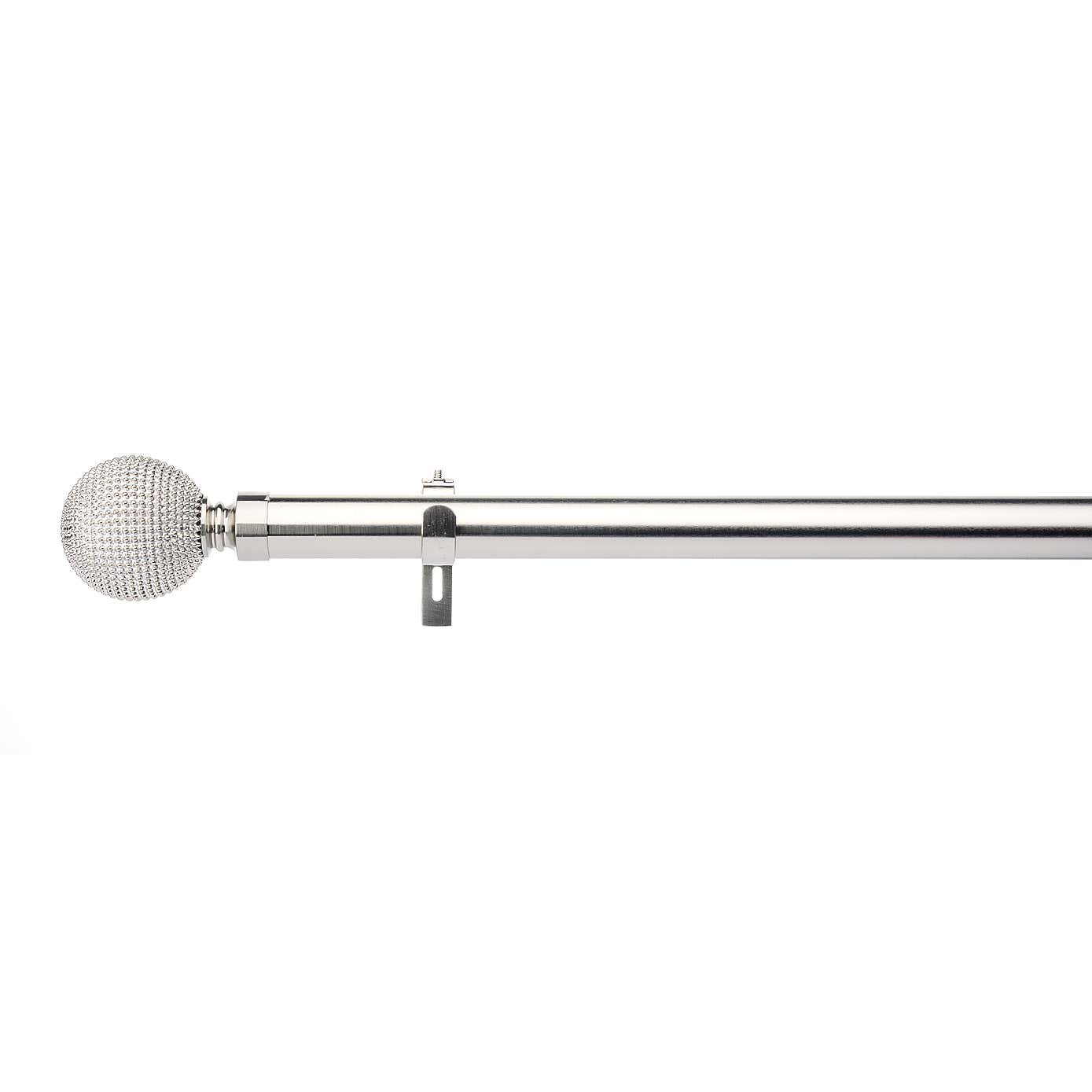 Studded Ball Satin Steel Eyelet Curtain Pole Dia. 28mm