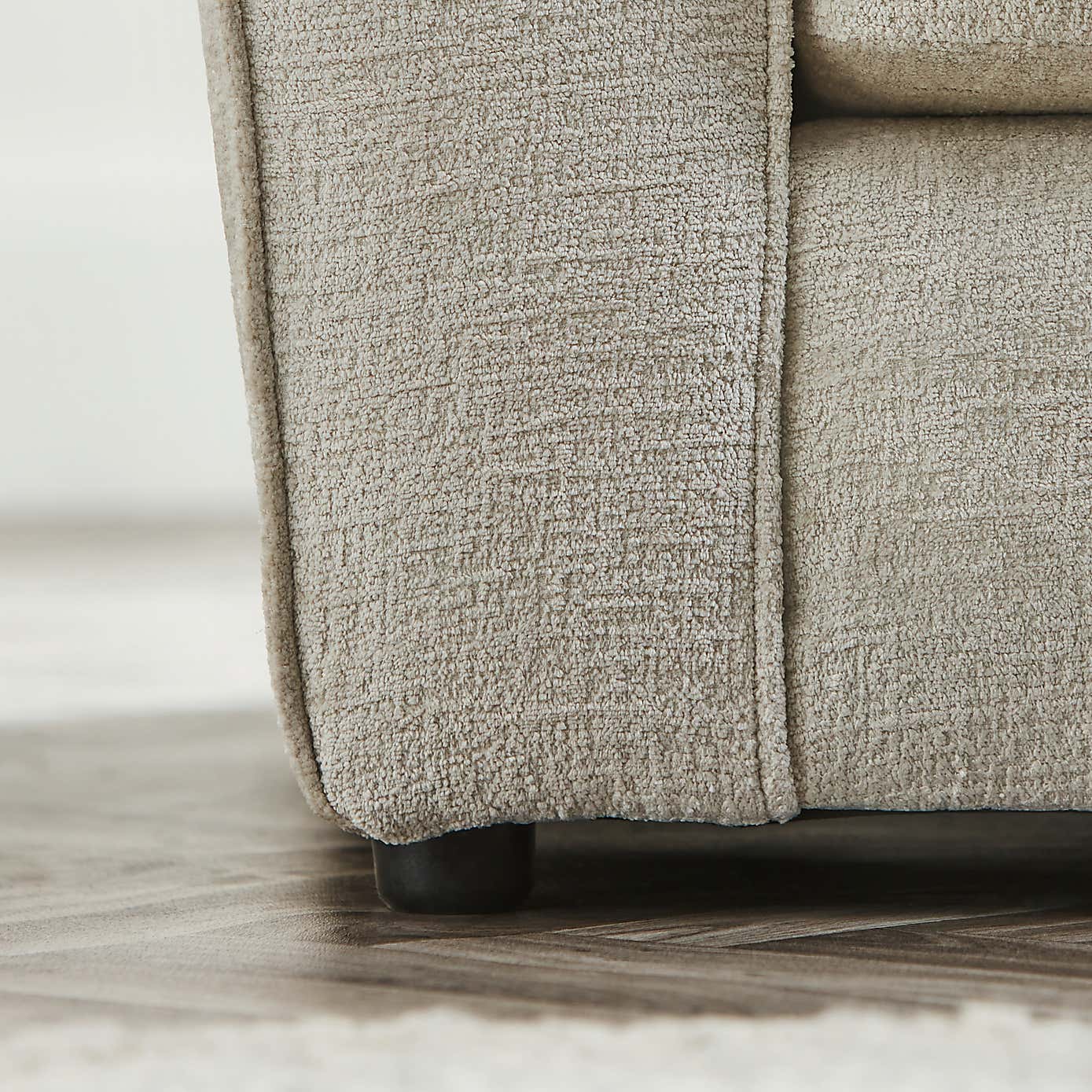 Blake Curved Arm Scatter Back Soft Texture Chenille Corner Chaise