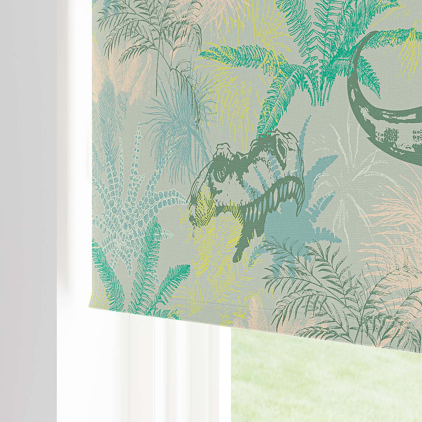 All About T-Rex Green Roller Blind
