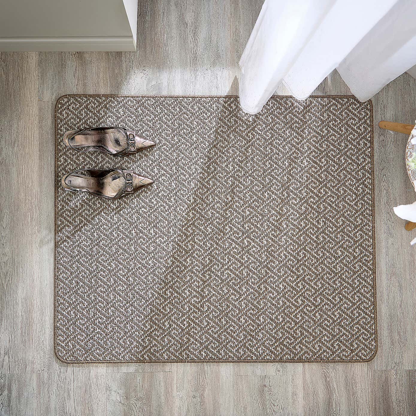 Marvel Boucle Greek Key Washable Doormat