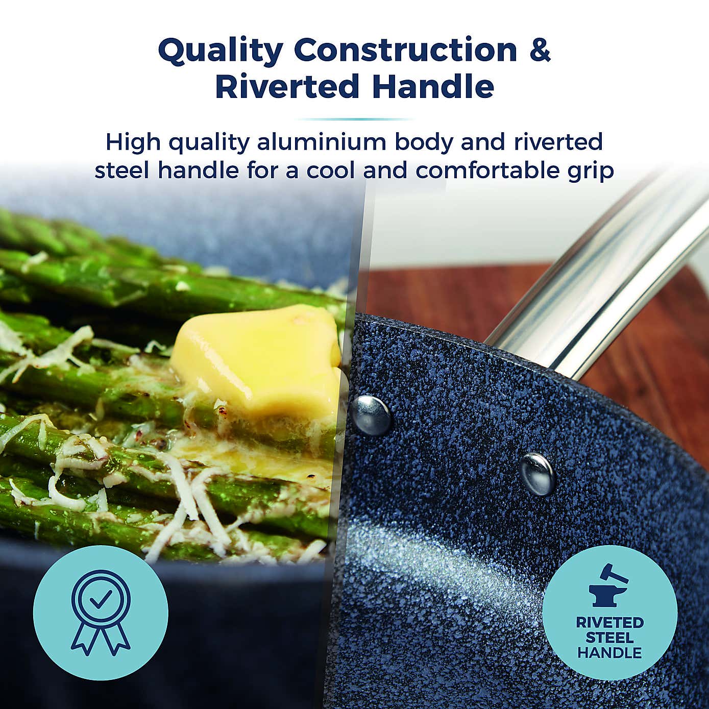 TruStone Non-Stick Aluminium Violet Black Frying Pan, 20cm