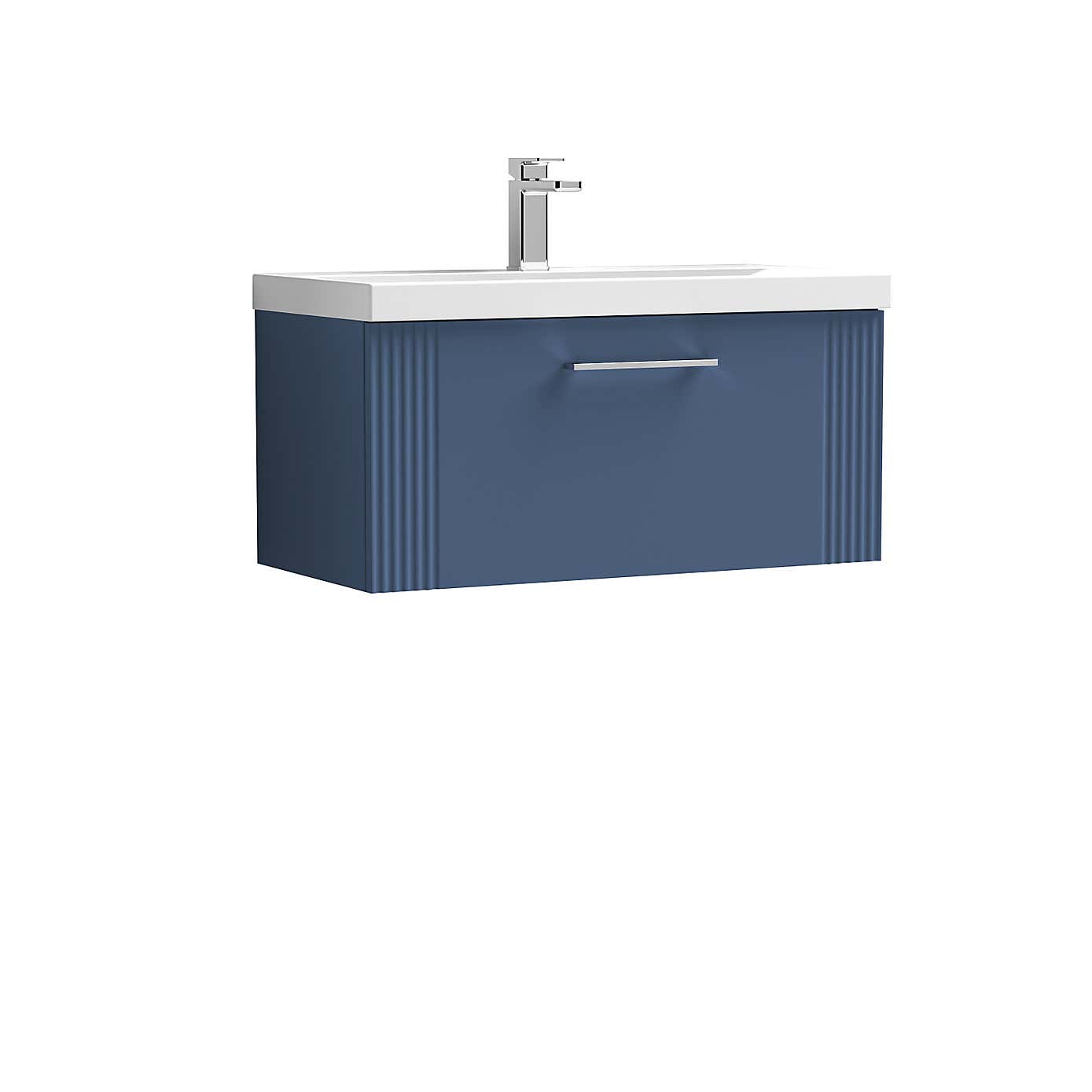 Deco Wall Mounted Single Drawer Vanity Unit with Basin