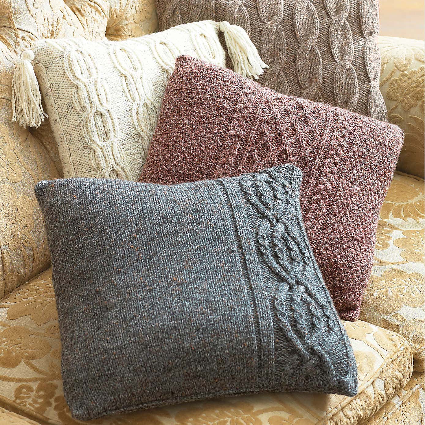 Aran With Wool Tweed Cushions Pattern Leaflet
