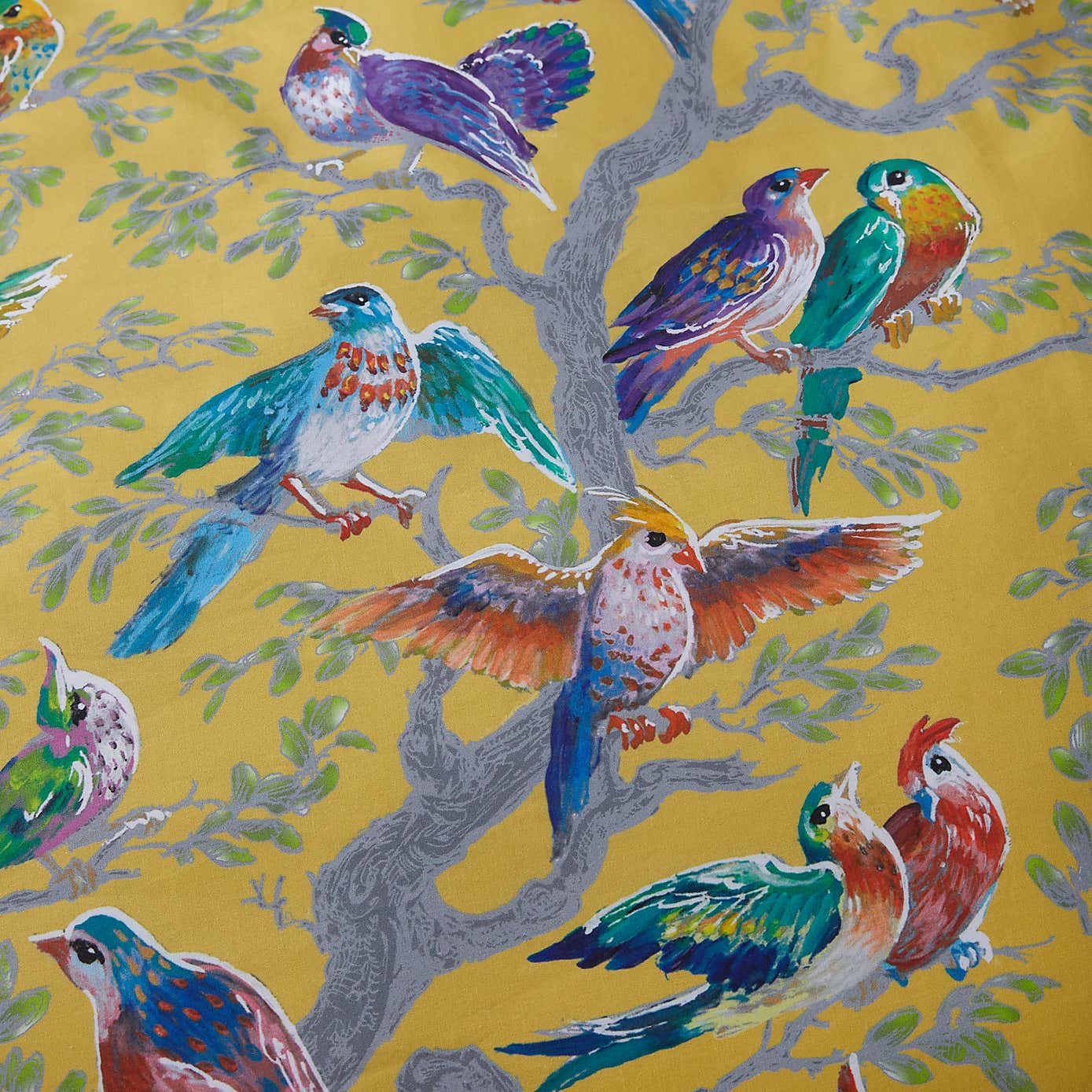 Laurence Llewelyn-Bowen Birdity 200 Thread Count Cotton Duvet Cover and Pillowcase Set