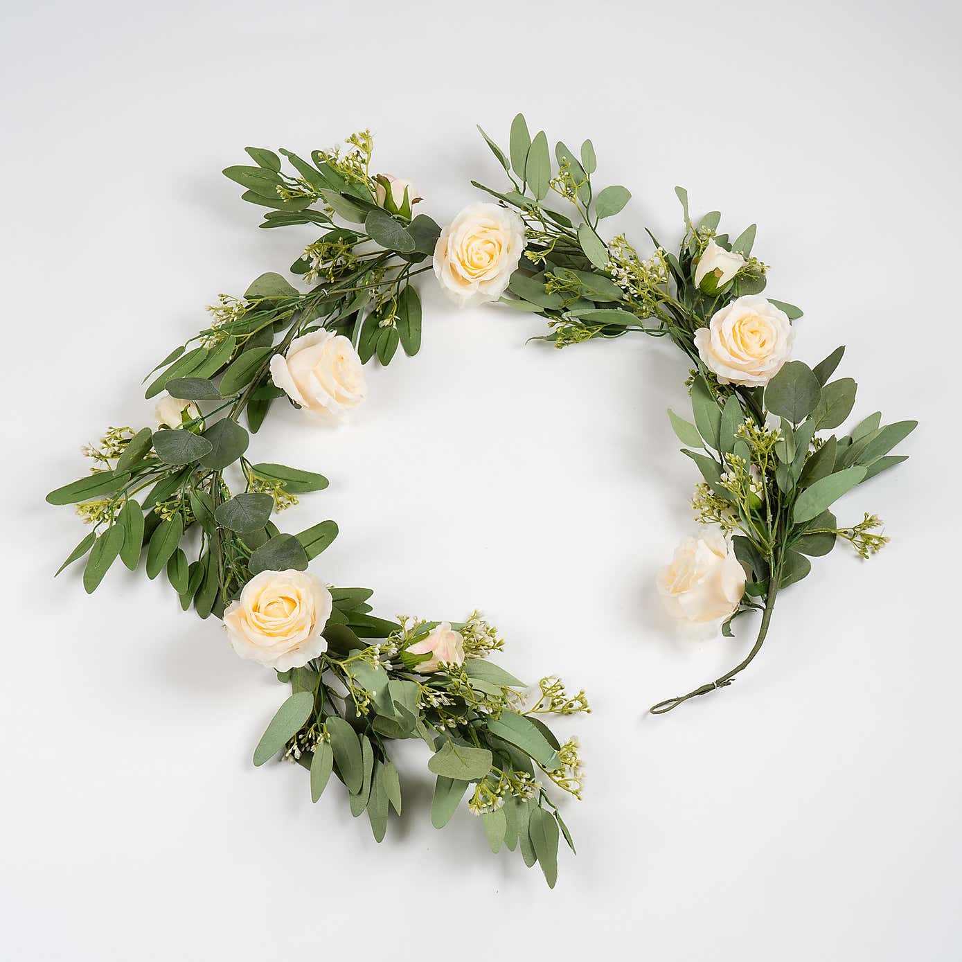 Artificial Eucalyptus & Rose Garland
