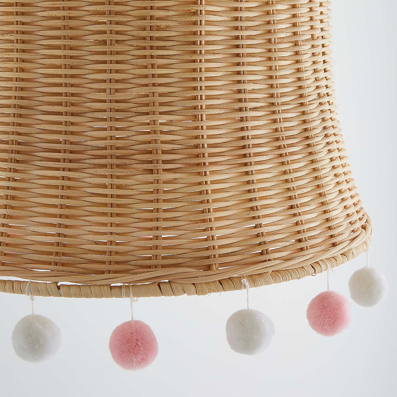 Fiesta Rattan Pom Pom Easy Fit Pendant Shade