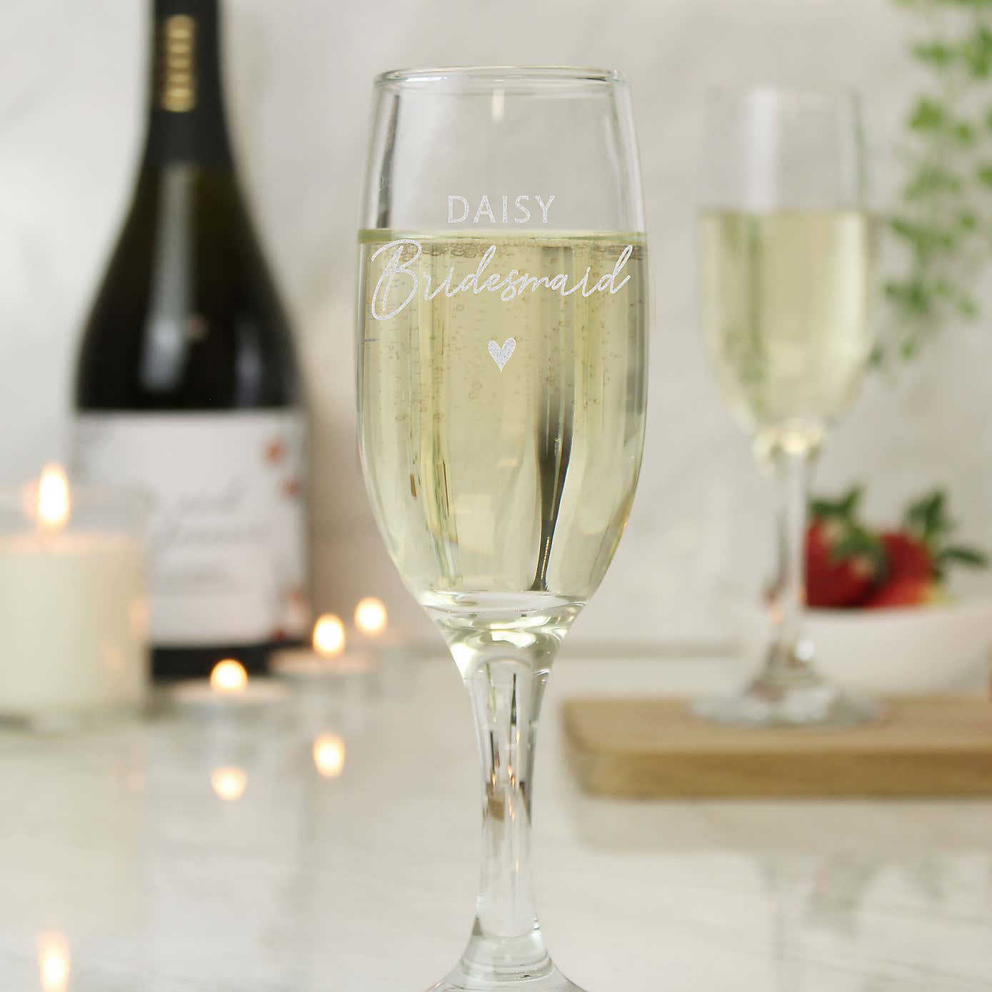 Personalised Bridesmaid Flute Glass