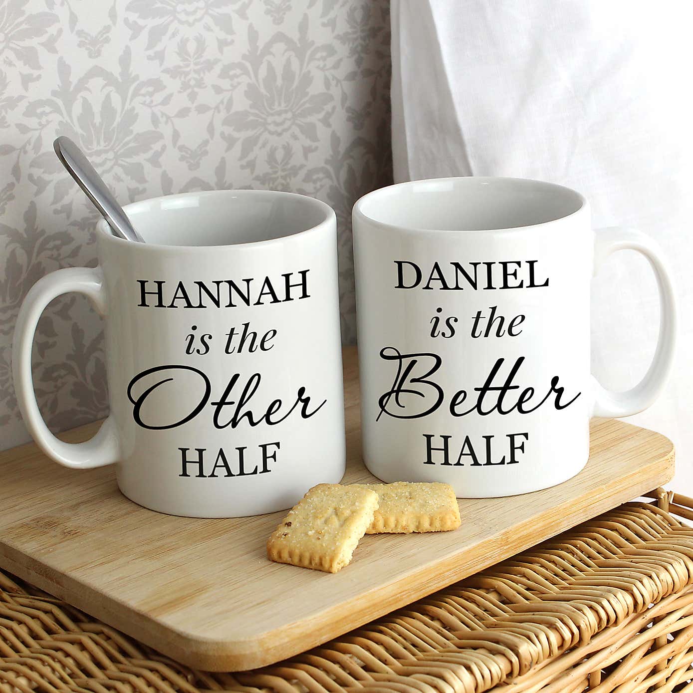 Personalised Other Half & Better Half Mug Set
