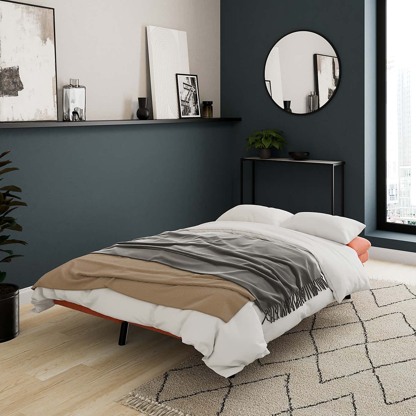 Luis Soft Chenille Clic Clac Double Sofa Bed