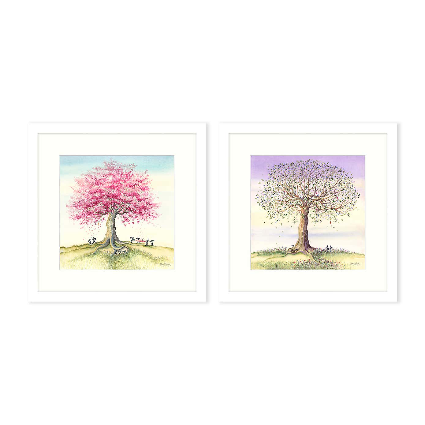 Set of 2 Framed Prints - Catching the blossom / Waiting to Fall