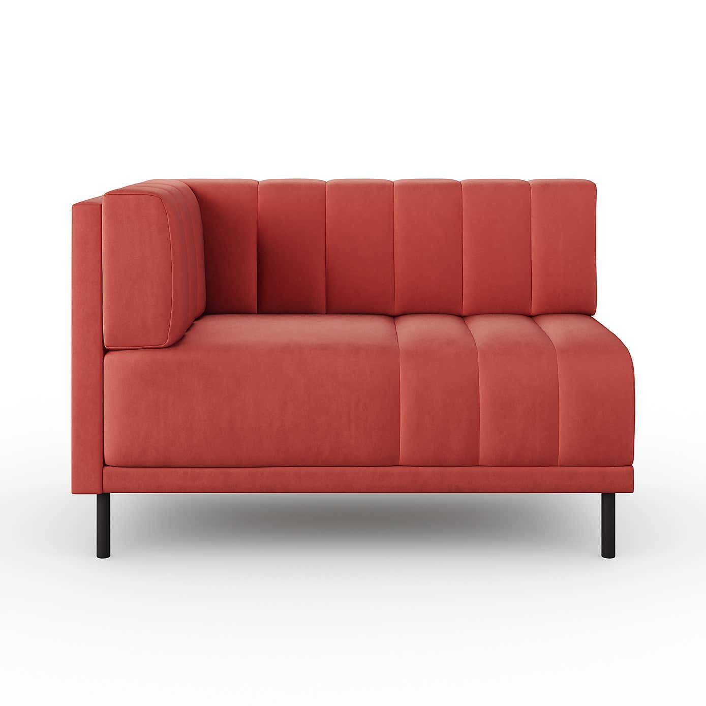 Amali Corner Dining Bench, Matte Plush Velvet