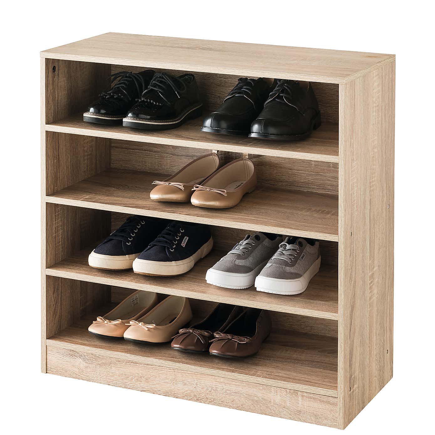 Natural 12 Pair Shoe Storage Unit