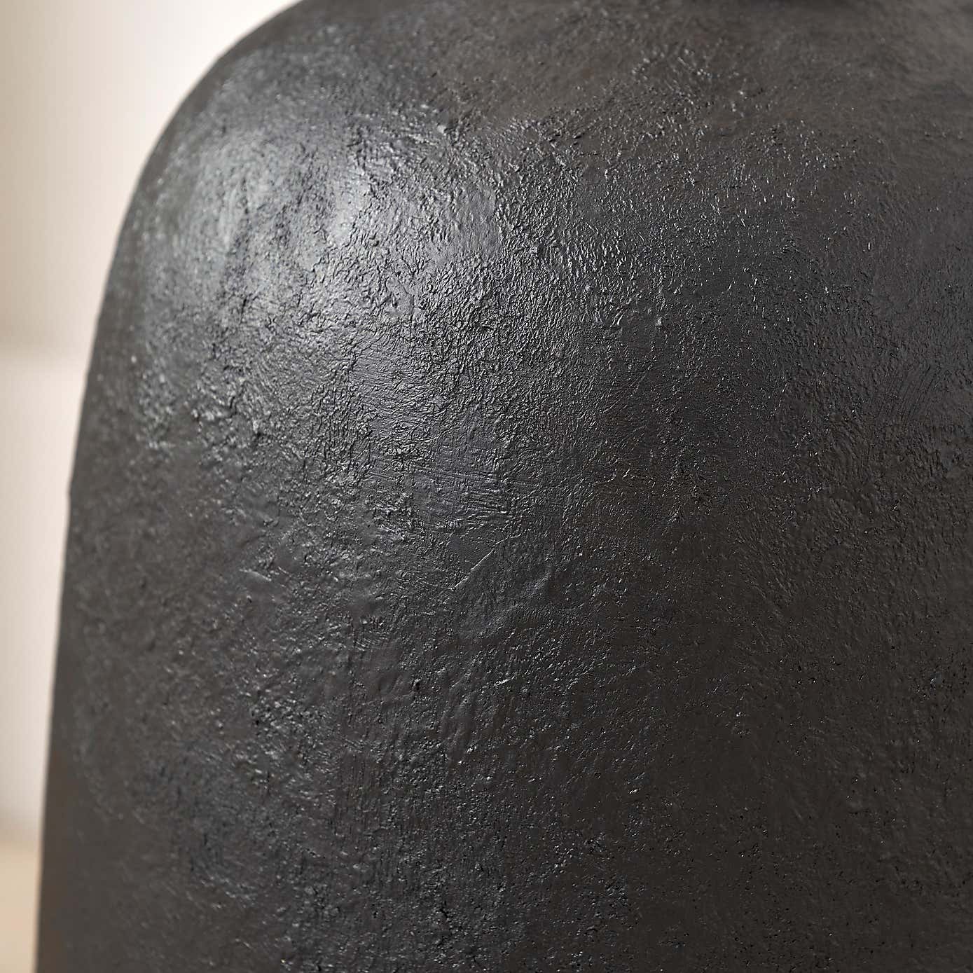 Tall Black Fibrestone Decorative Vase