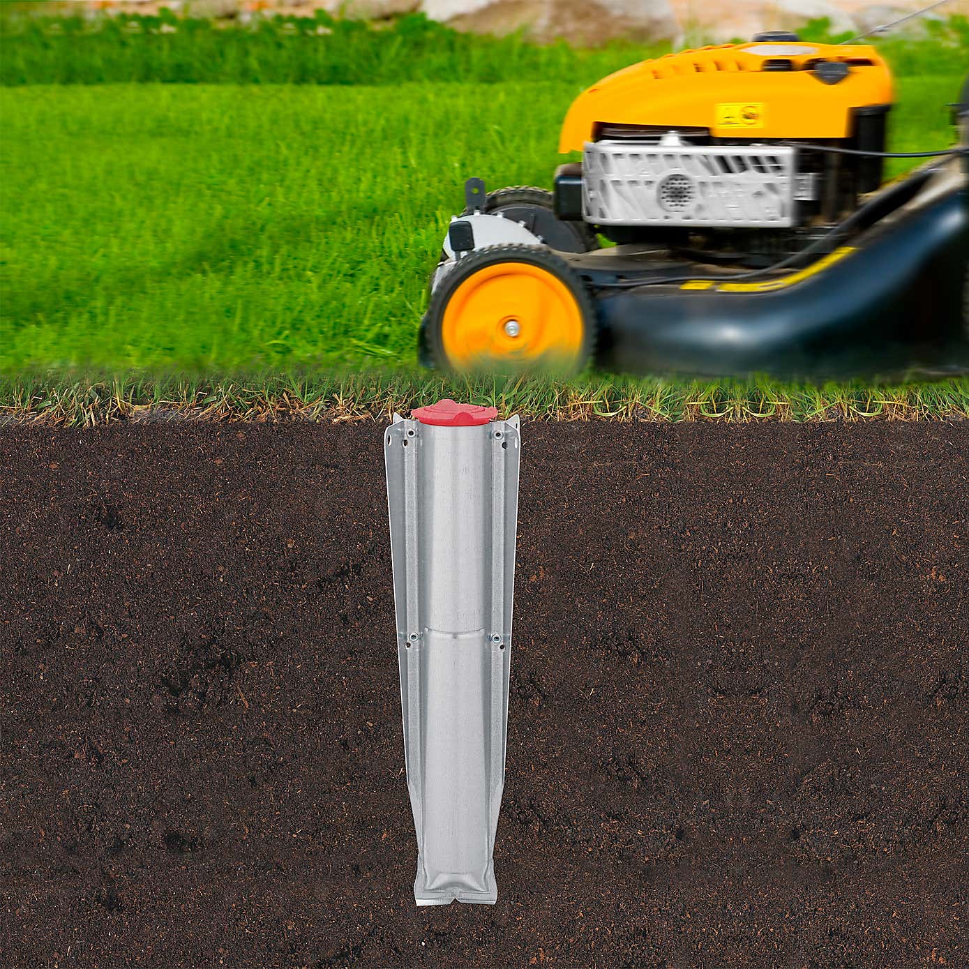 Brabantia 50 Metre 4 Arm Liftomatic Rotary Washing Line with Ground Spike