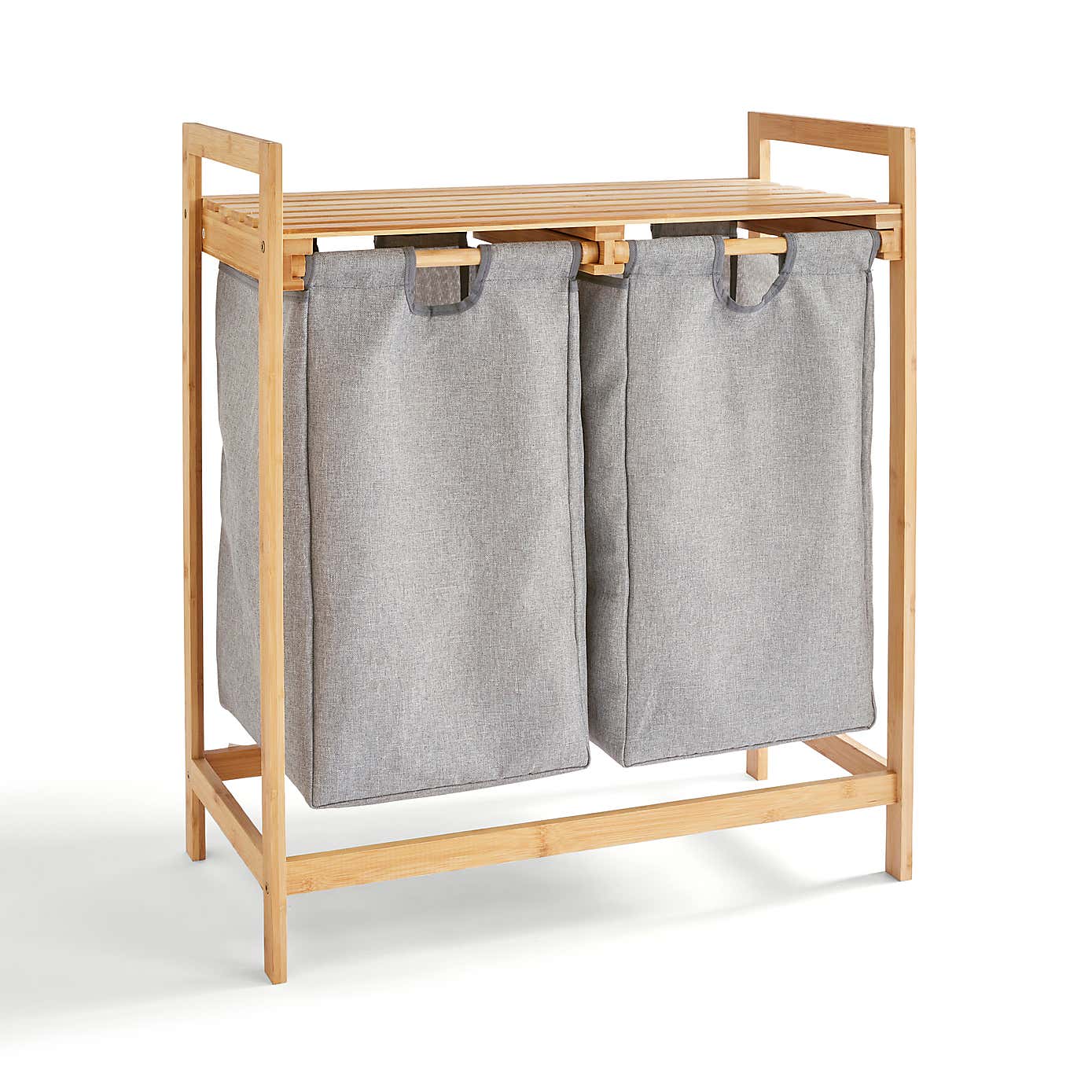 Lights and Darks Bamboo Double Laundry Hamper