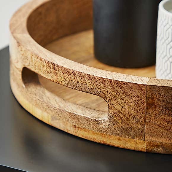 Round Mango Wood Decorative Tray