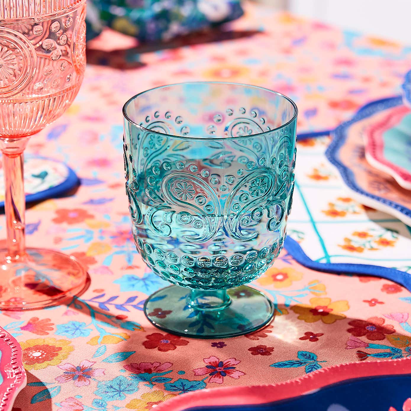 Sophie Robinson Turquoise Short Wine Glass