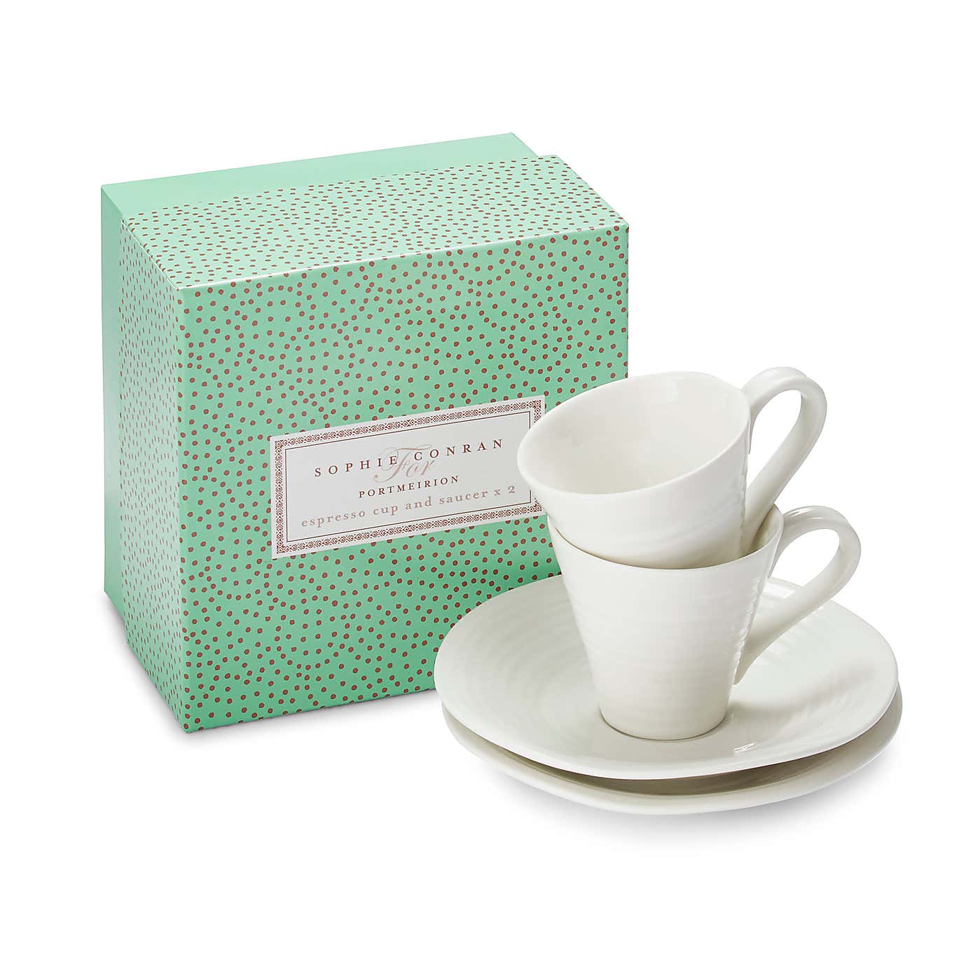 Sophie Conran for Portmeirion Set of 2 Espresso Cups and Saucers