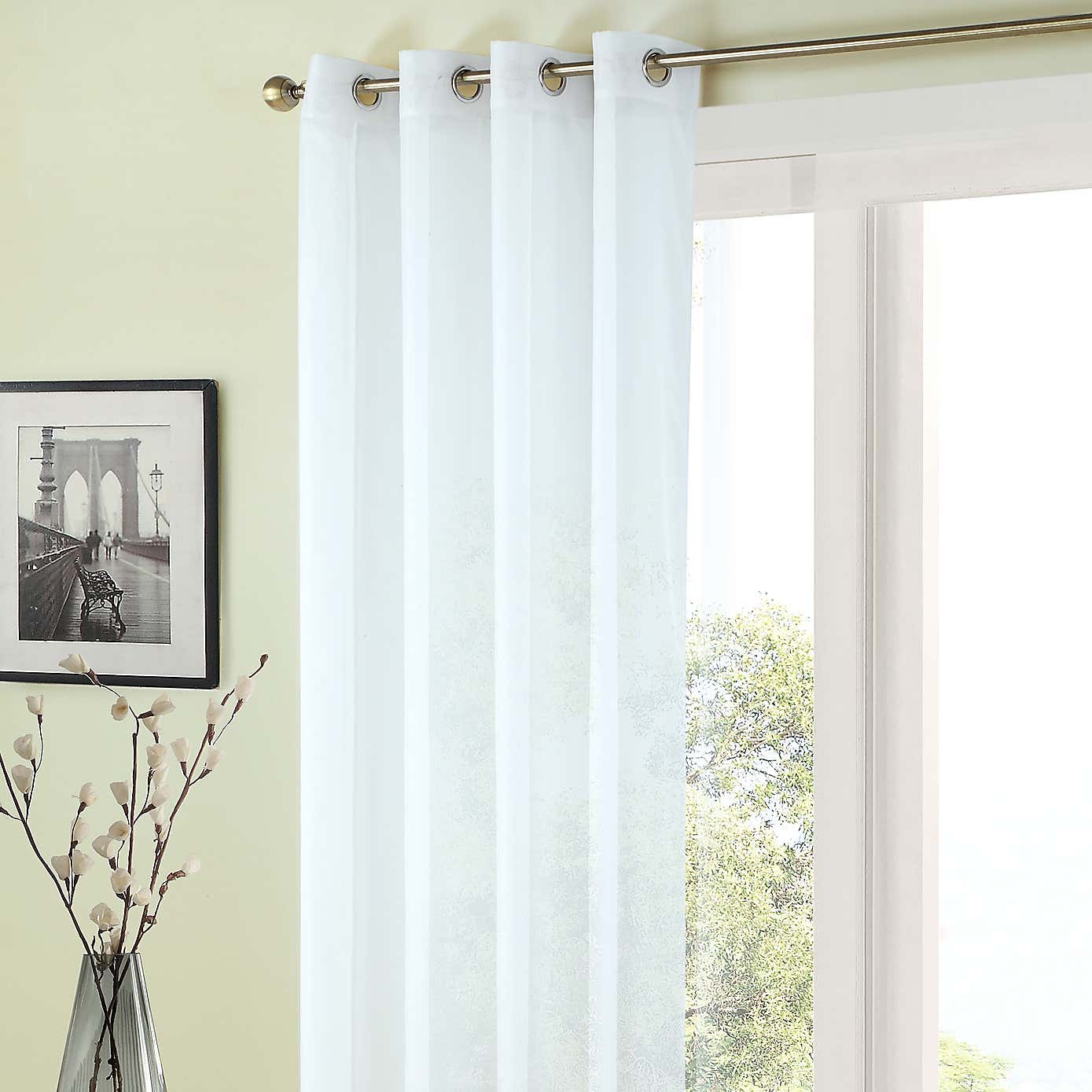Sheer Elegance Eyelet Single Voile Panel