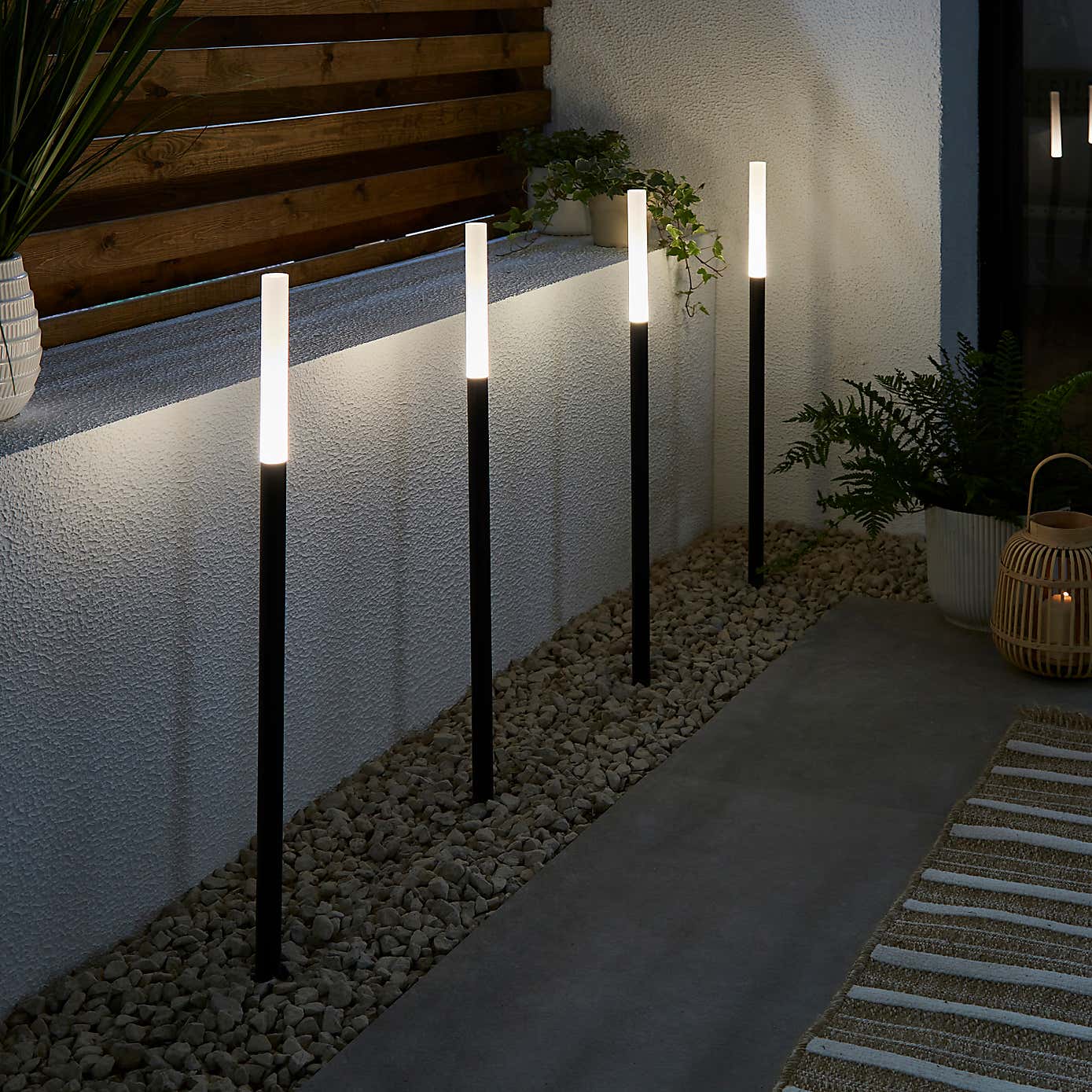 Set of 4 Tube LED Stake Lights