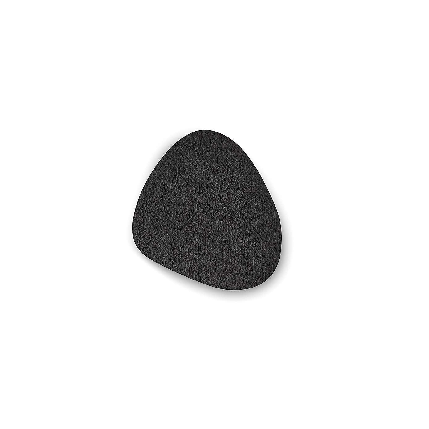 Pack of 4 Black Faux Leather Pebble Coasters