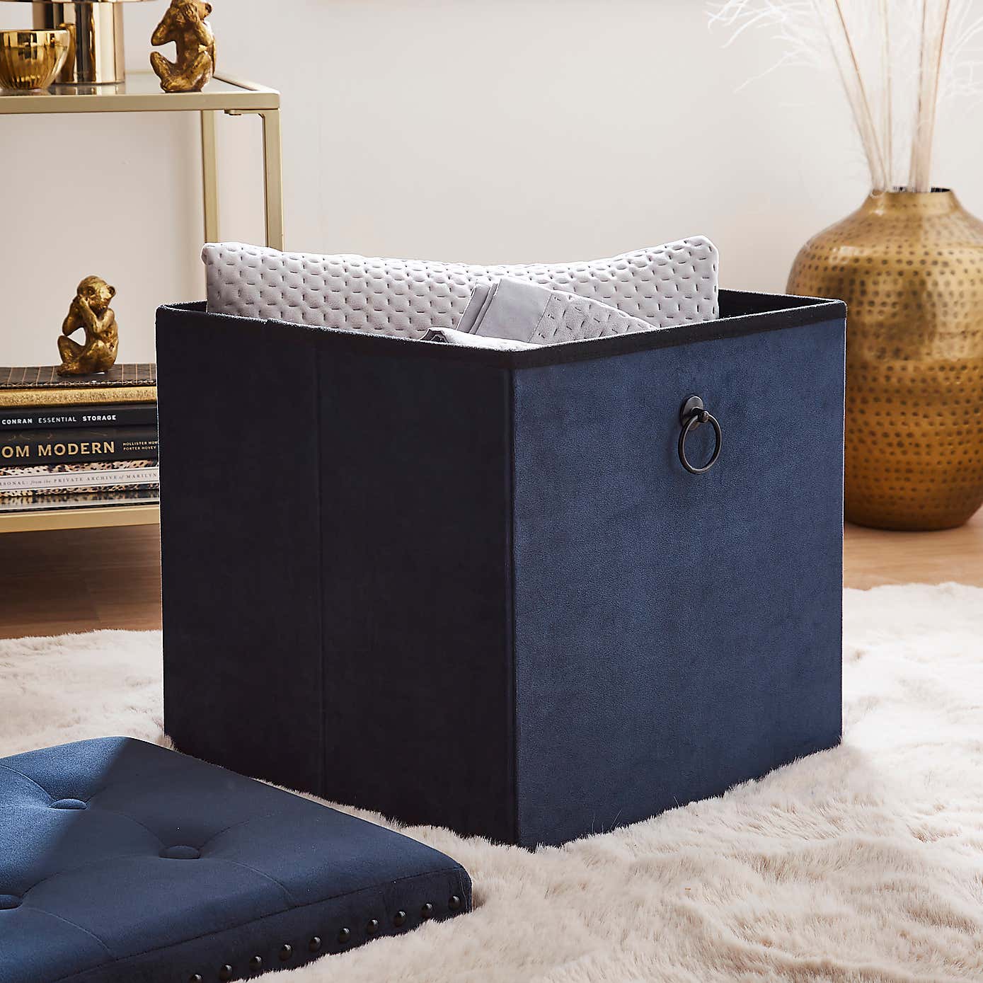 Velvet Cube Ottoman