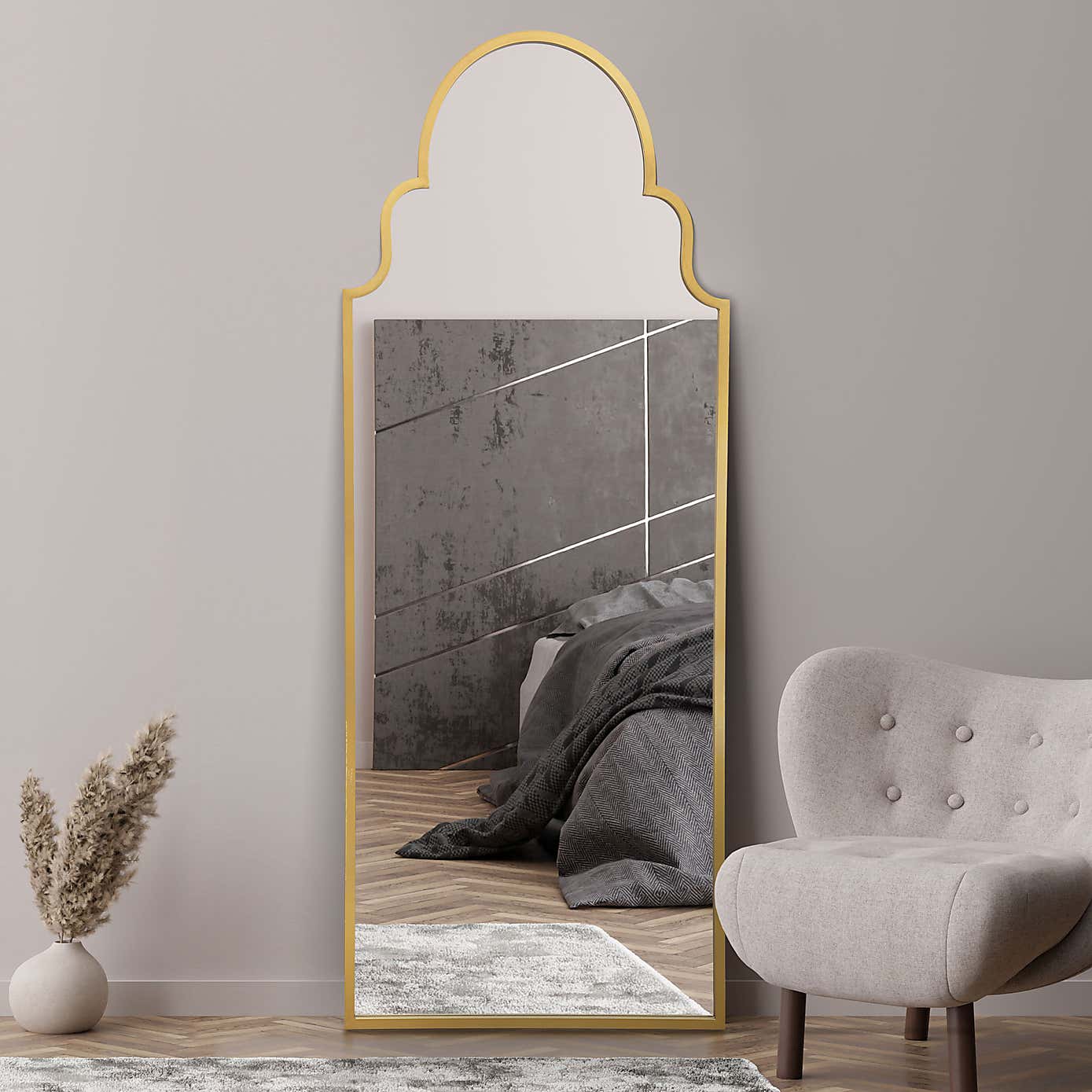 Arcus Crown Arched Indoor Outdoor Full Length Wall Mirror