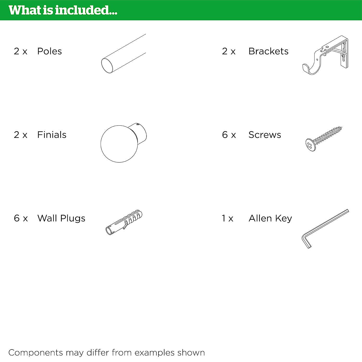 Ashton Room Darkening Extendable Eyelet Curtain Pole 25/28mm