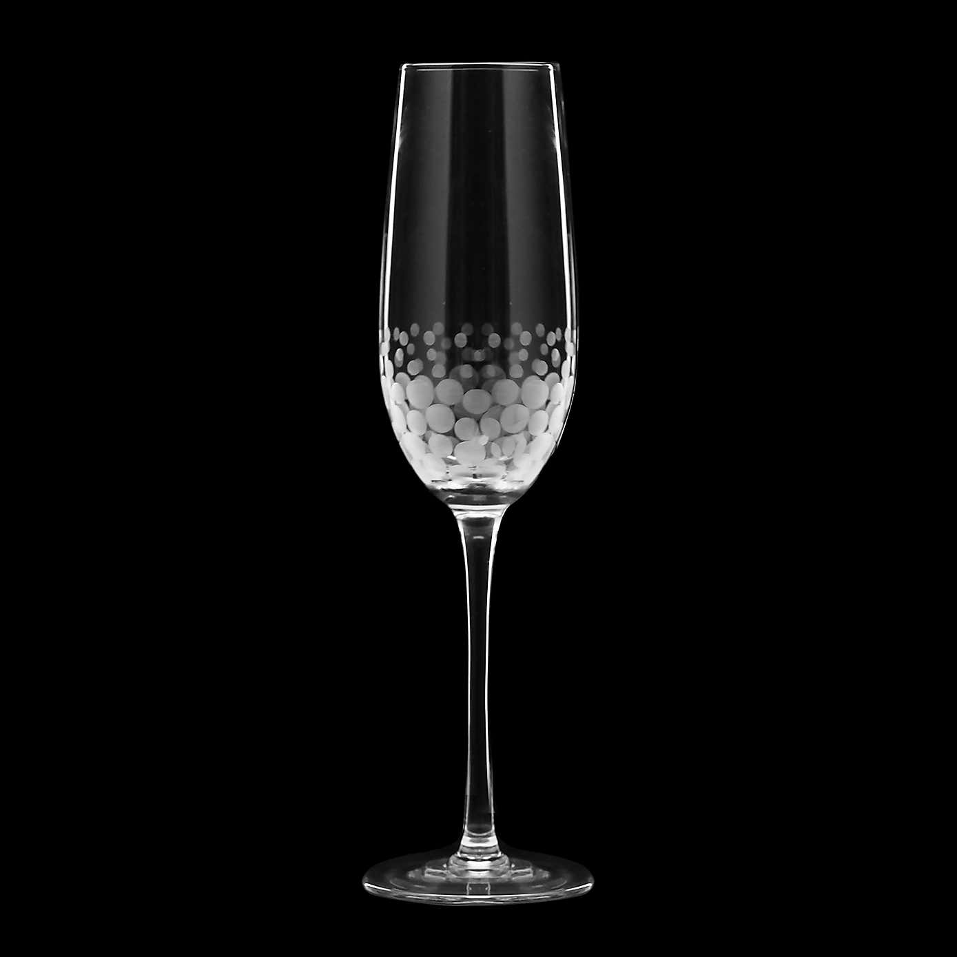 Spot Etched Flute Glass