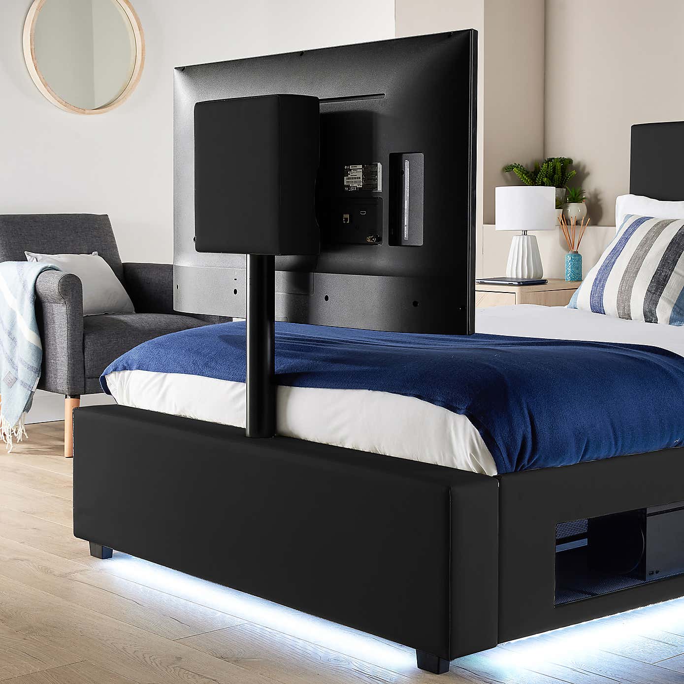 X Rocker Living Ava TV Bed with LED Lights and TV Mount