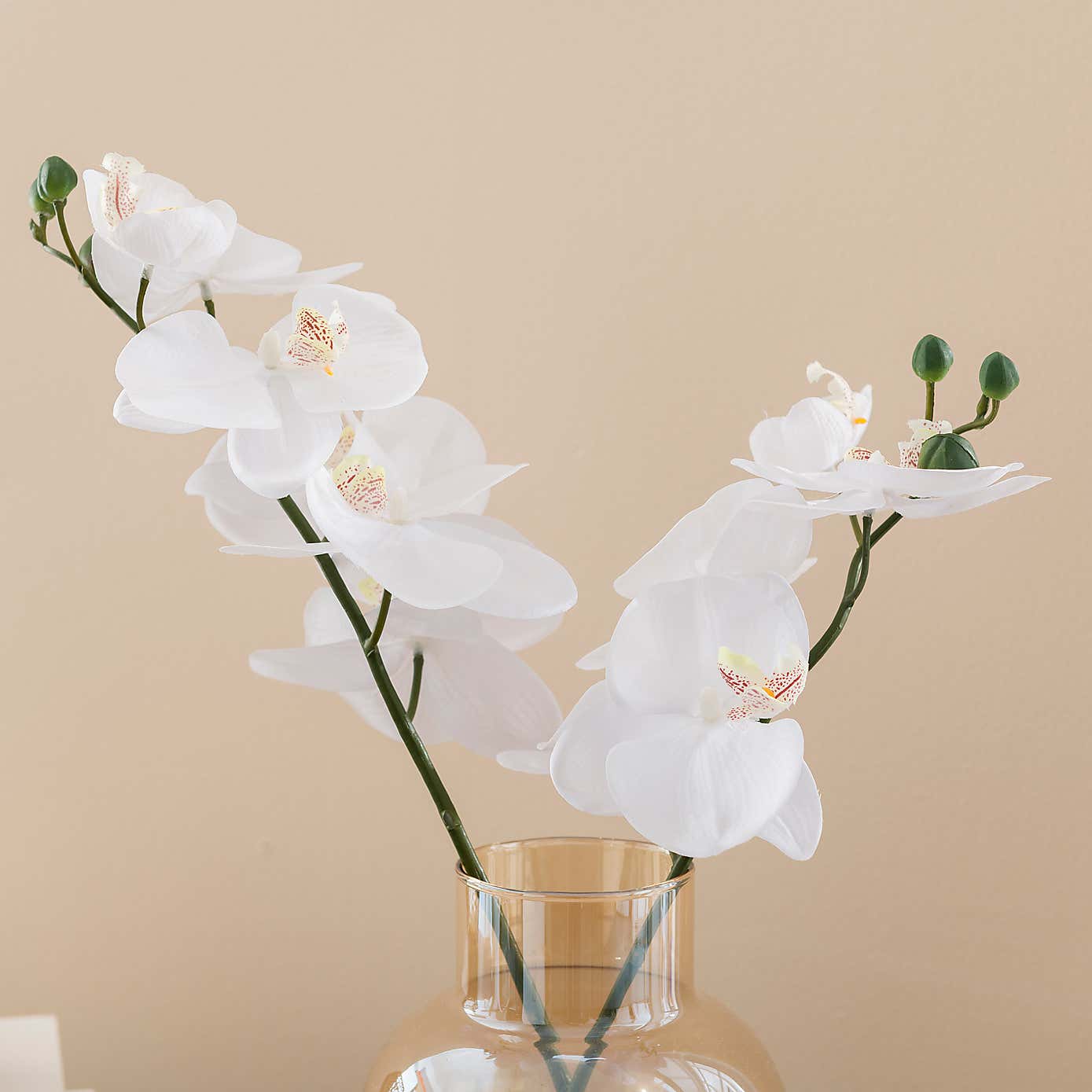 Artificial Orchid in Lustre Finish Glass Vase