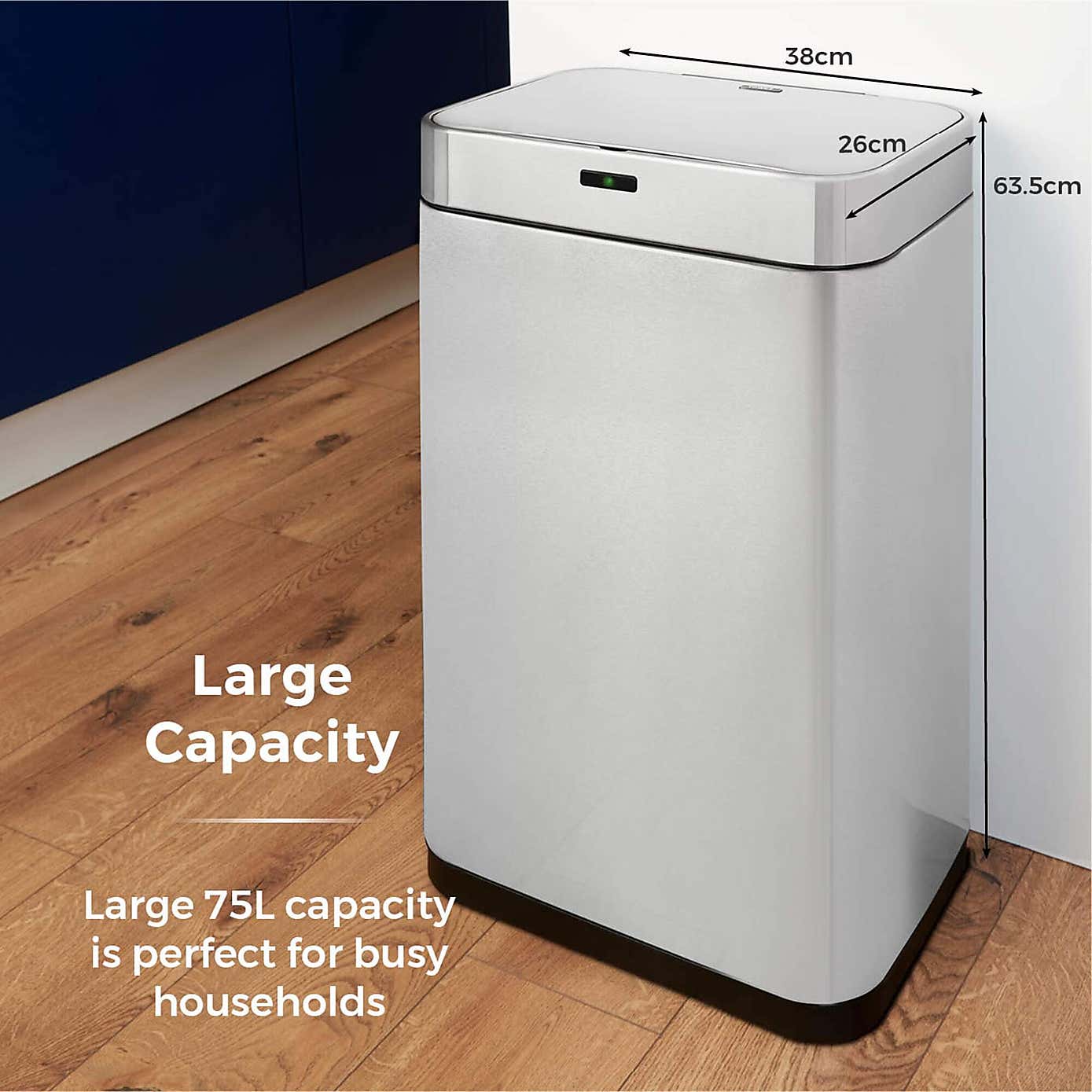 Tower 75L Rectangular Sensor Bin