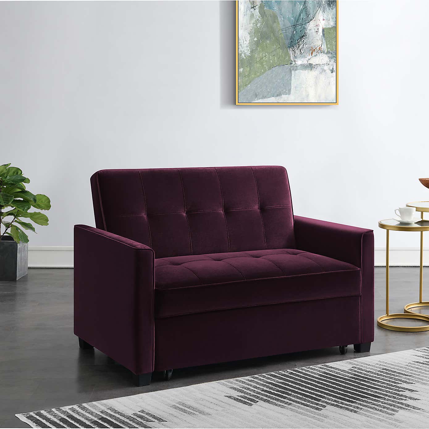 Summer Velvet 2 Seater Sofa Bed