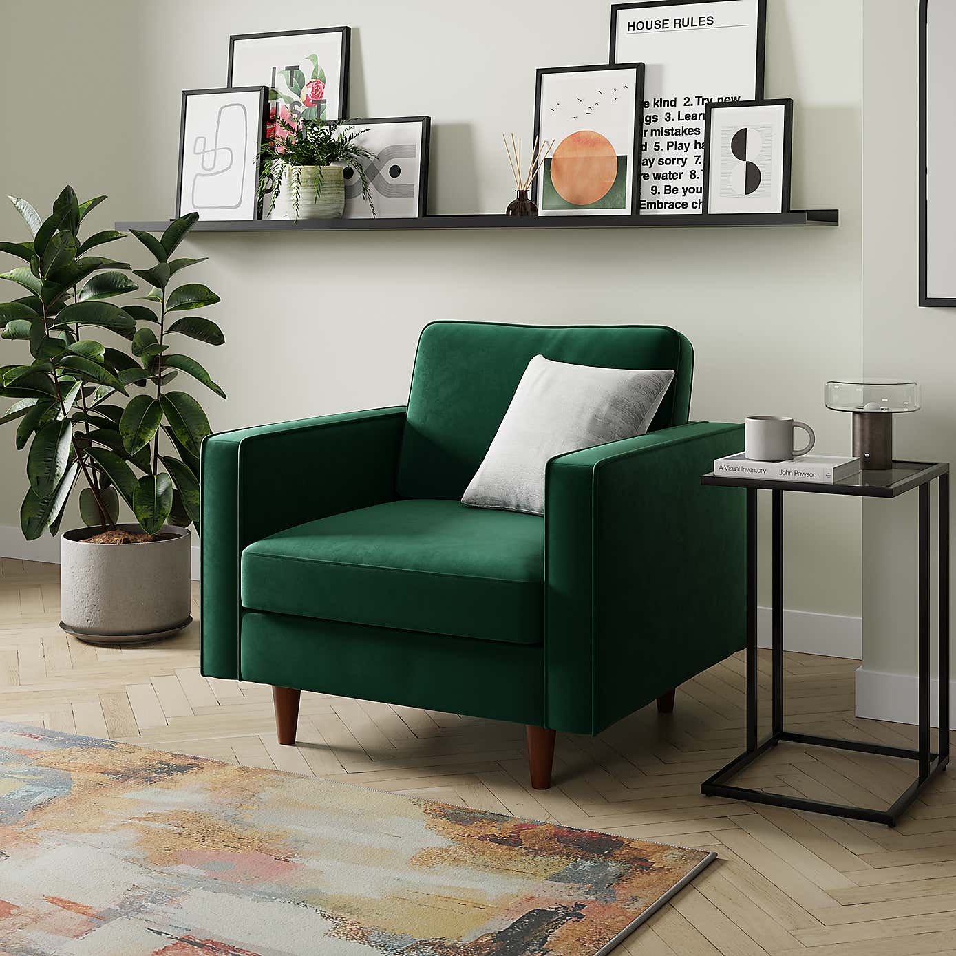 Zoe Plain Velvet Armchair