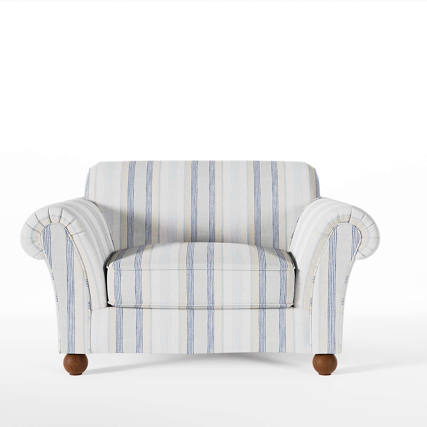 Angus Striped Linen Snuggle Chair
