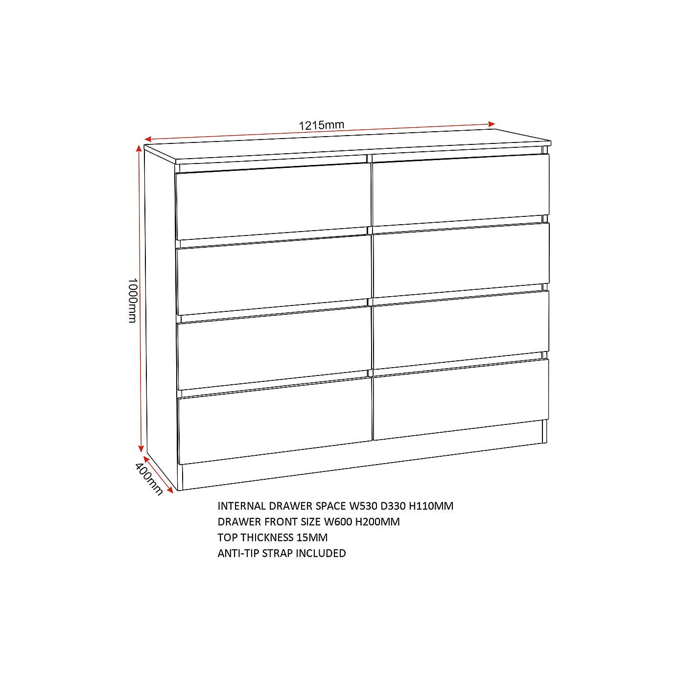 Walker 8 Drawer Chest