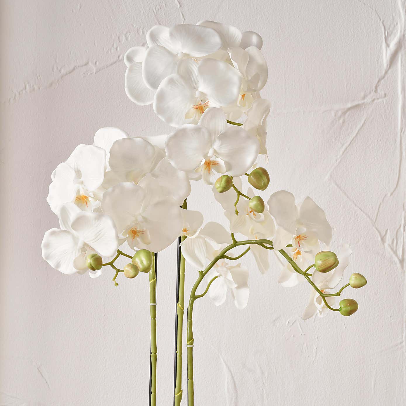 Artificial White Orchid in Moss Plant Pot