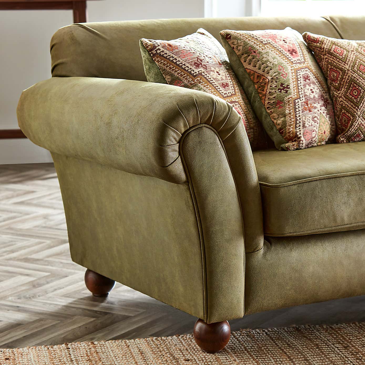 Angus Faux Leather 3 Seater Sofa