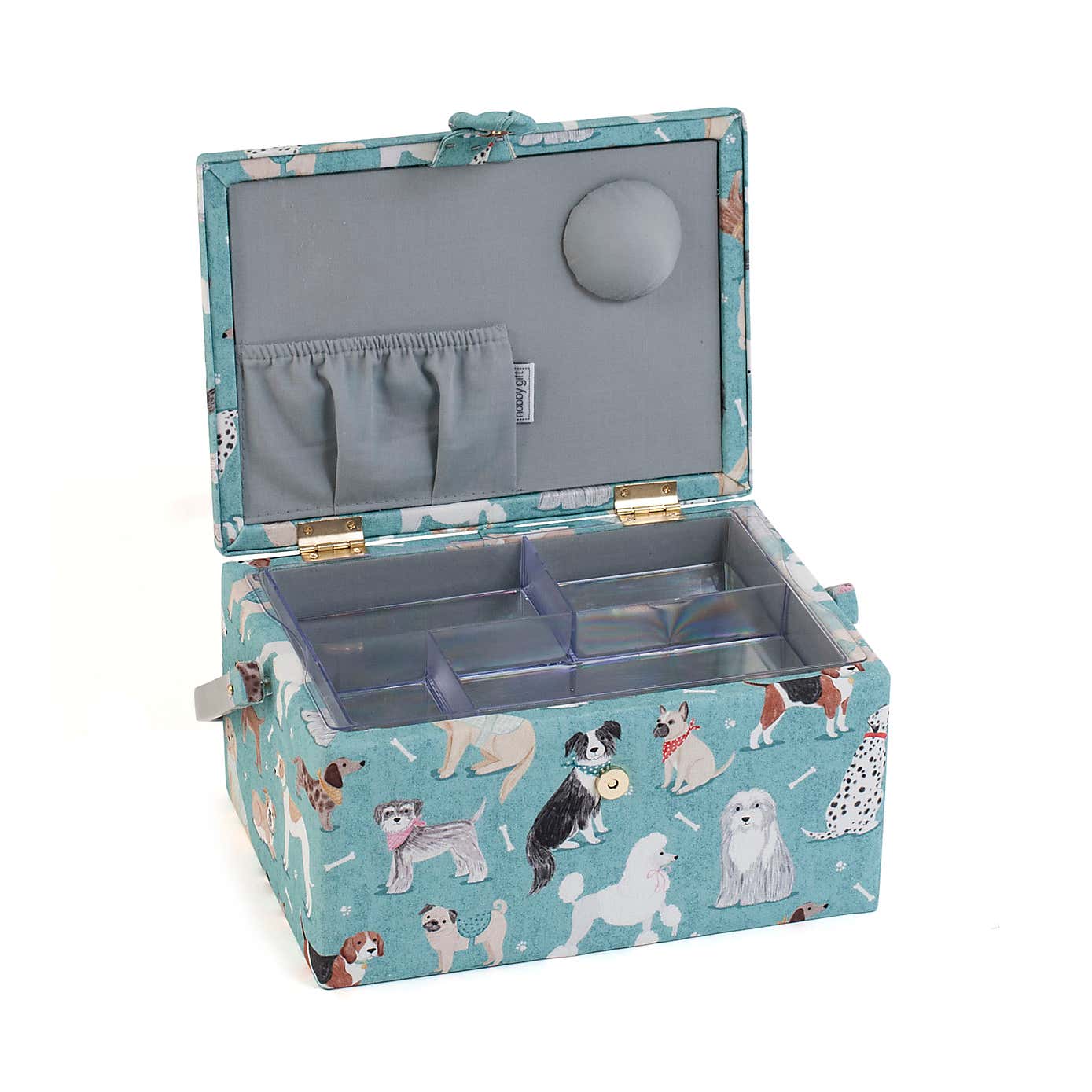 Blue Scotty Dogs Medium Sewing Box
