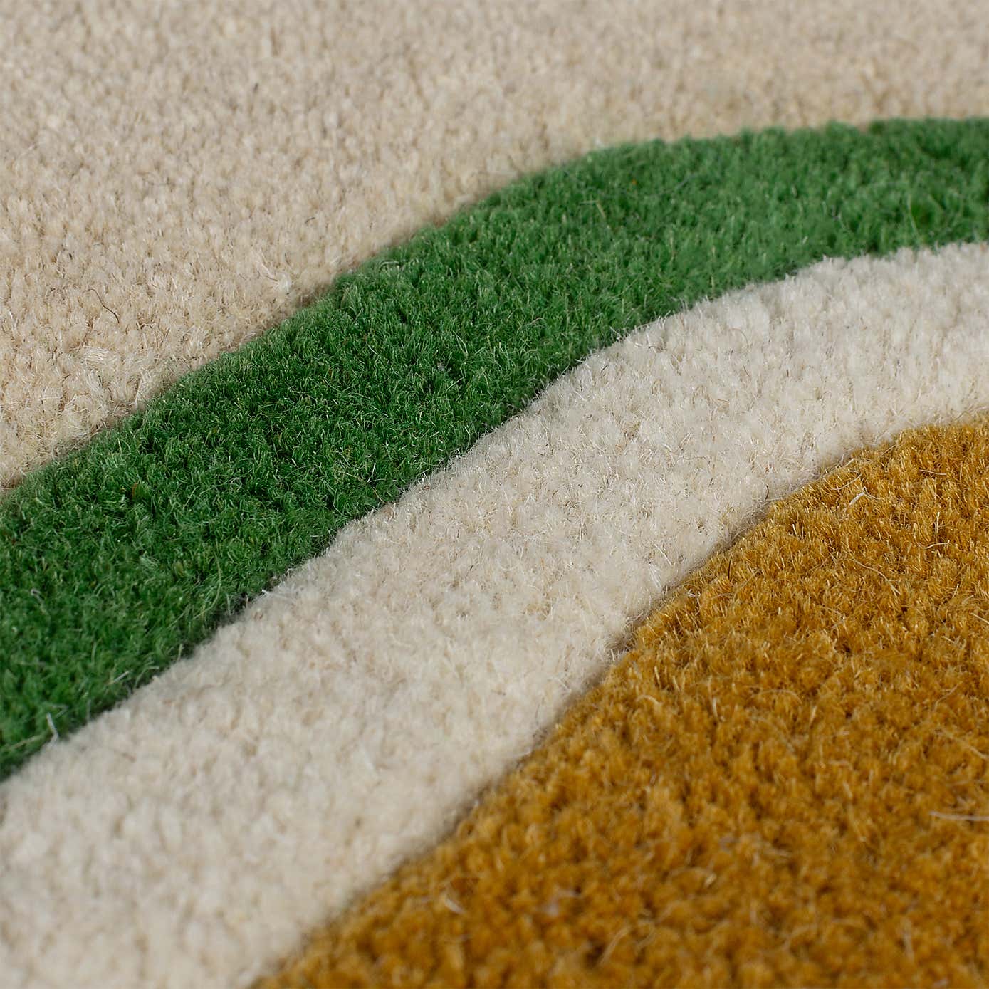 Elements Wave Natural Border Wool Rug