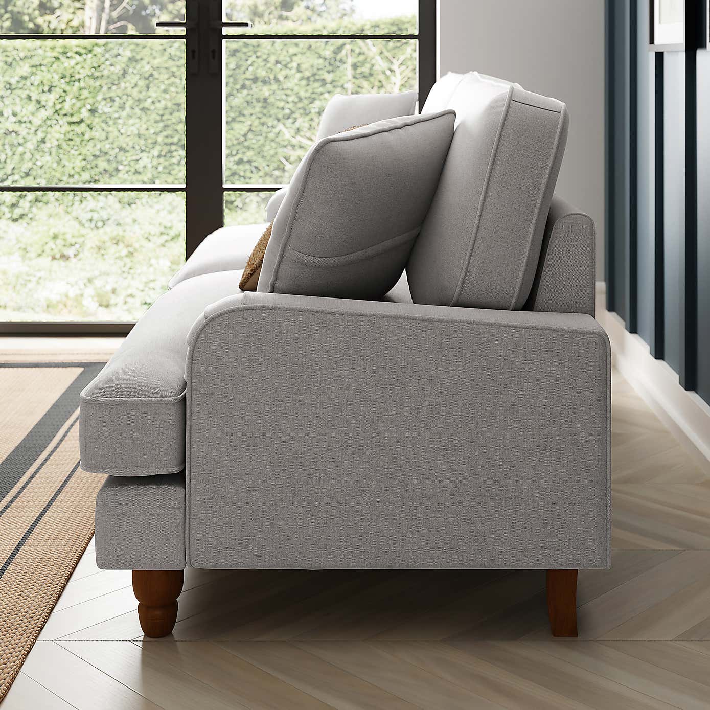 Beatrice Flatweave Grey 2 Seater Sofa