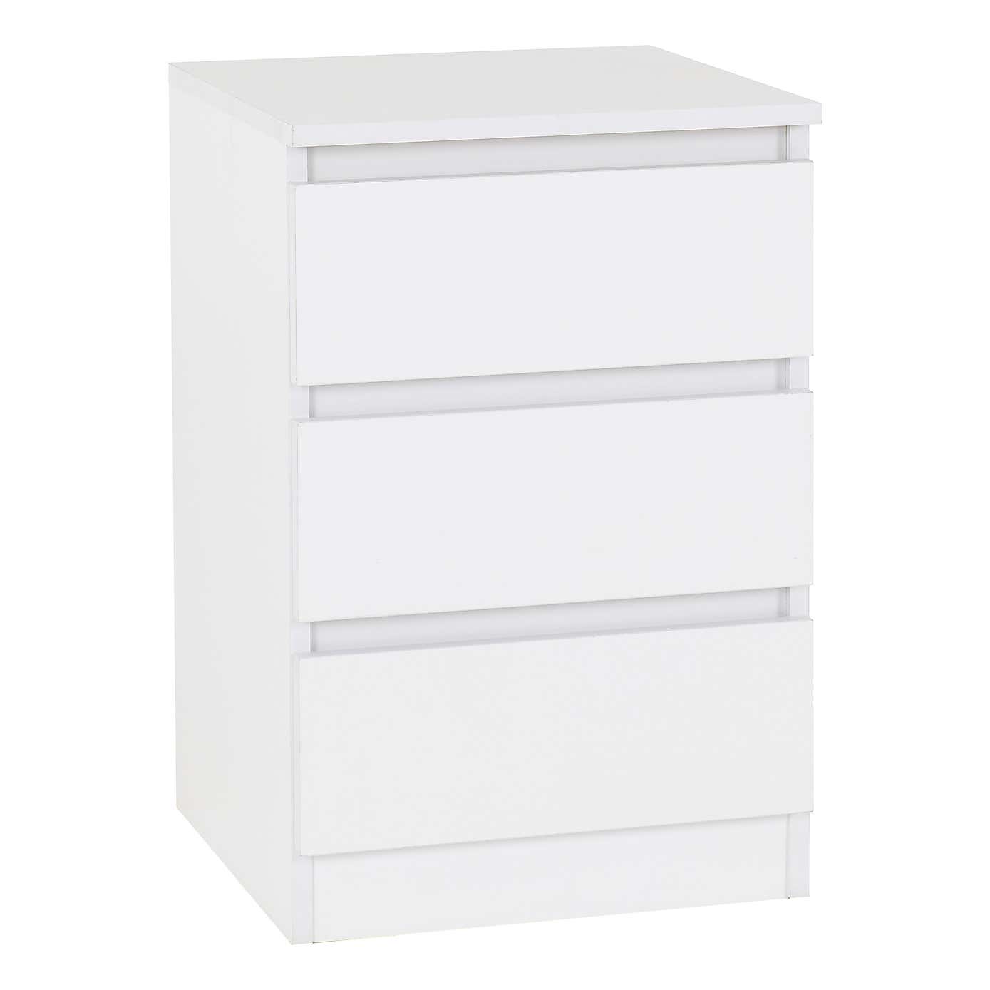 Set of 2 Malvern 3 Drawer Bedside Tables