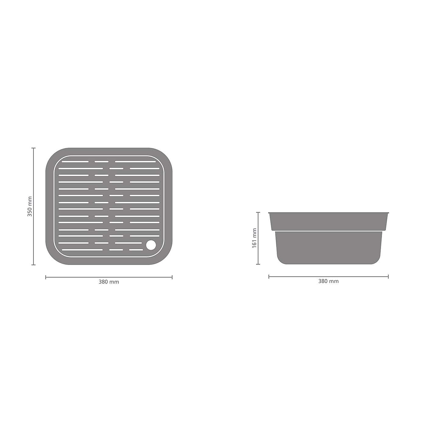 Brabantia Washing Up Bowl with Drying Tray Dark Grey