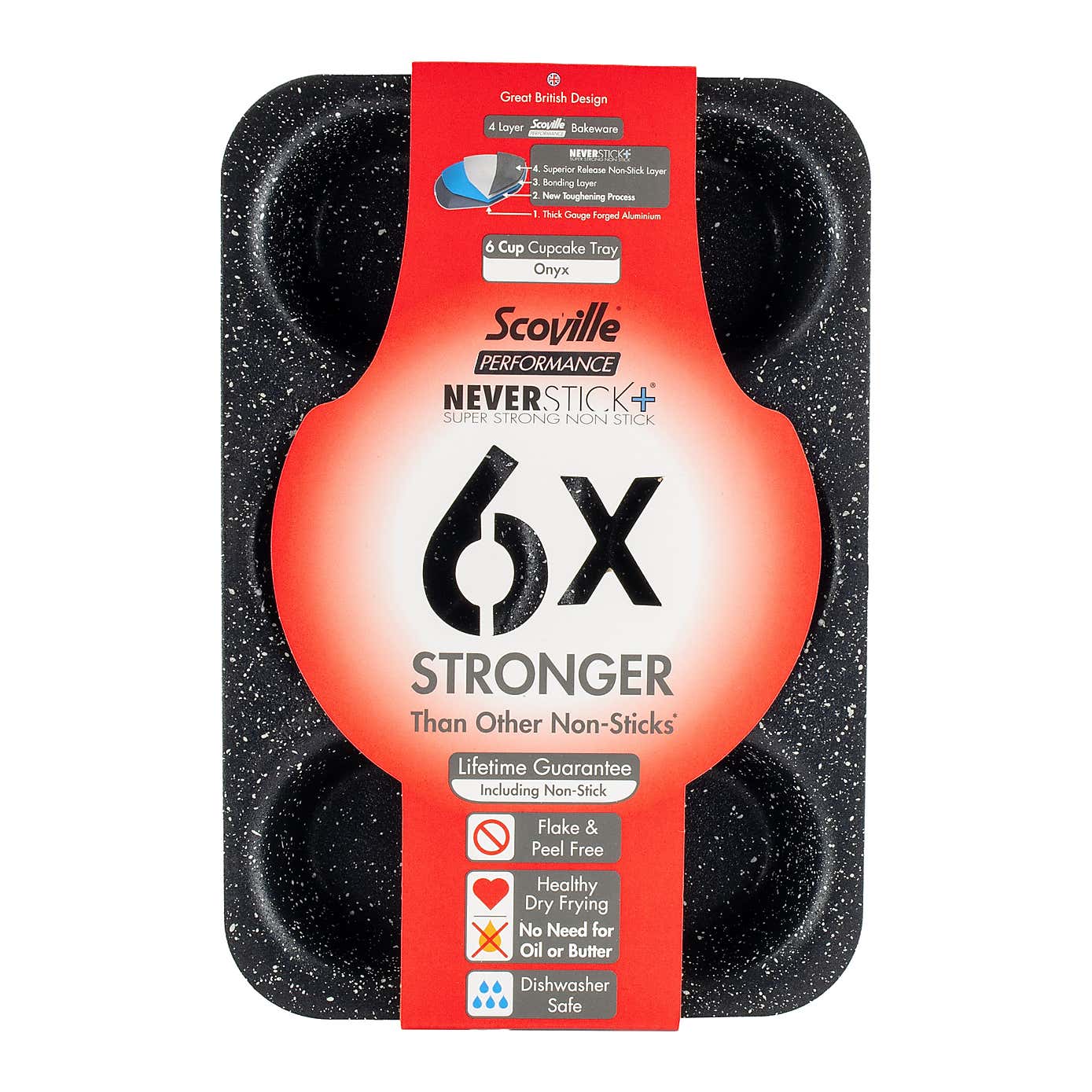 Neverstick 6 Non-stick Aluminum Cupcake Tray