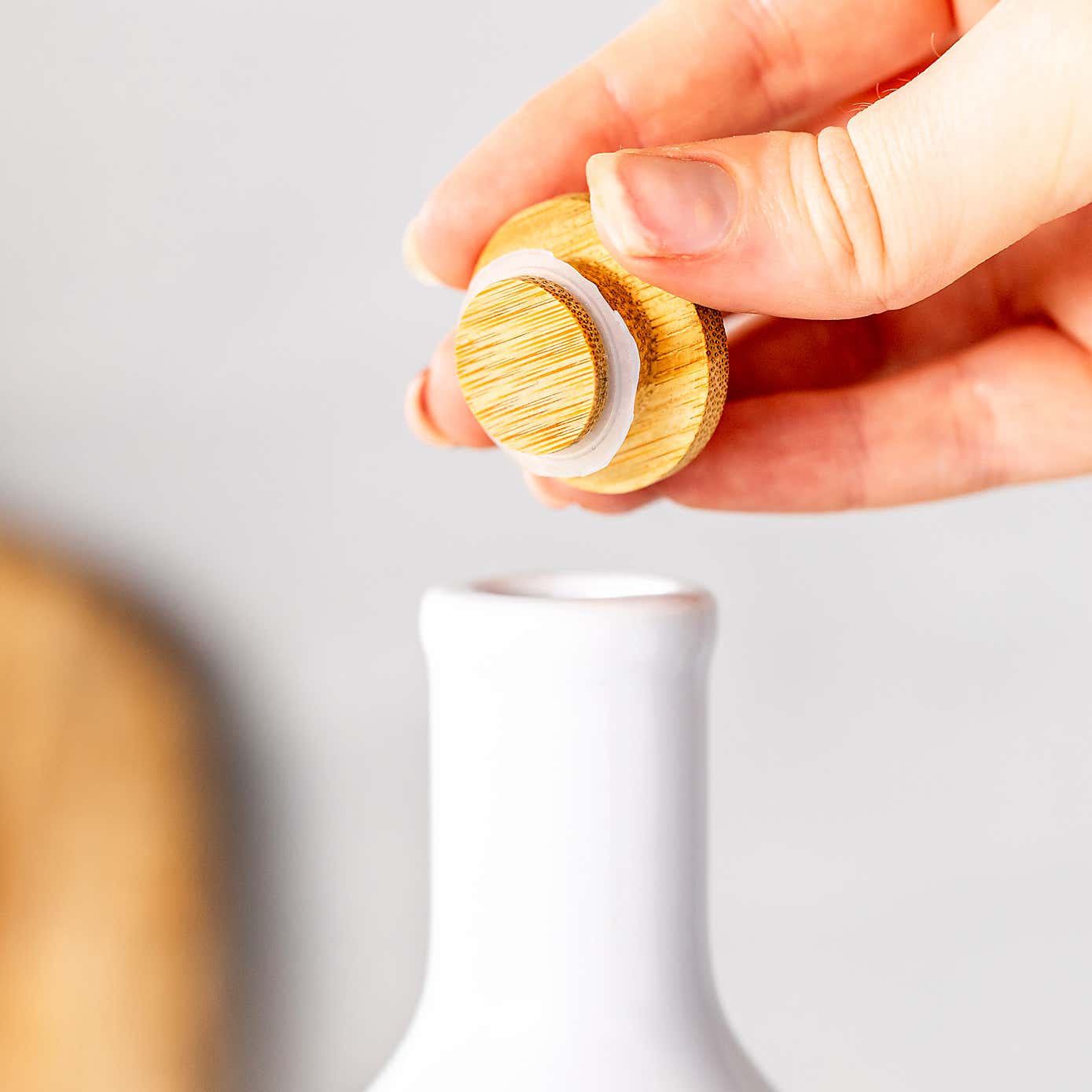 World Foods White Ceramic 900ml Oil Bottle