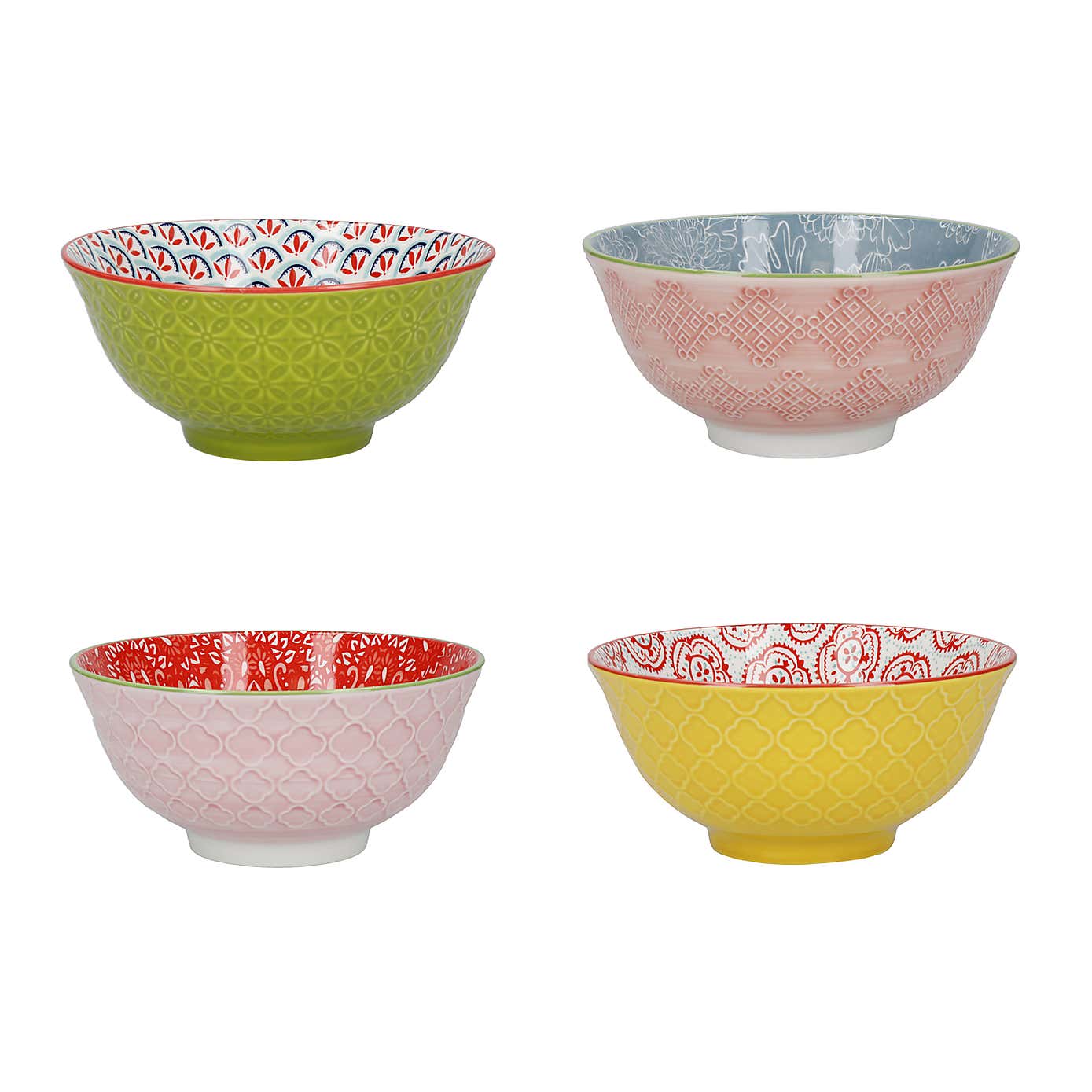 Kitchencraft Set of 4 Multicoloured Ceramic Serving Bowls